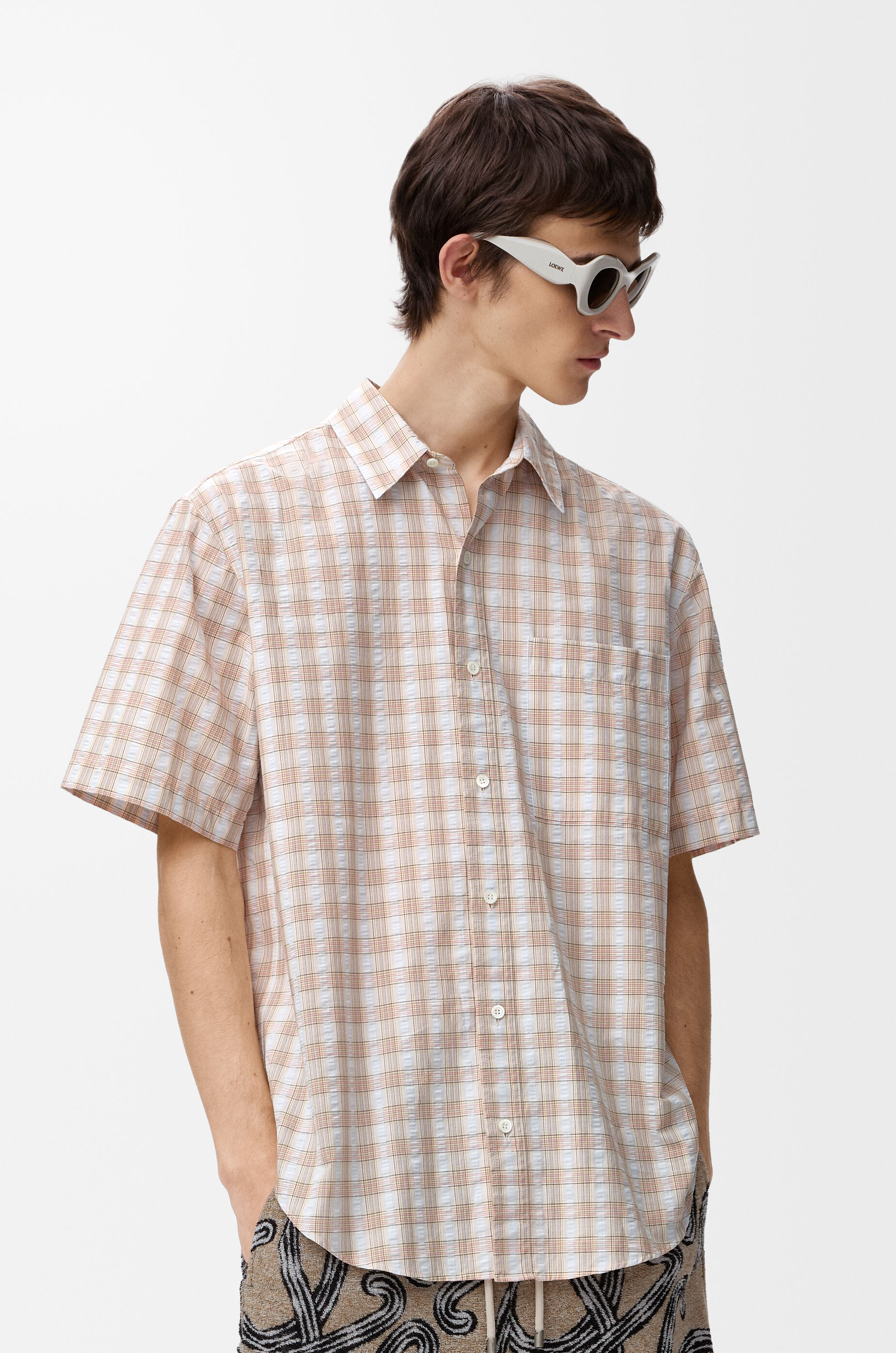 LOEWE Short sleeve shirt in cotton Multicolor
