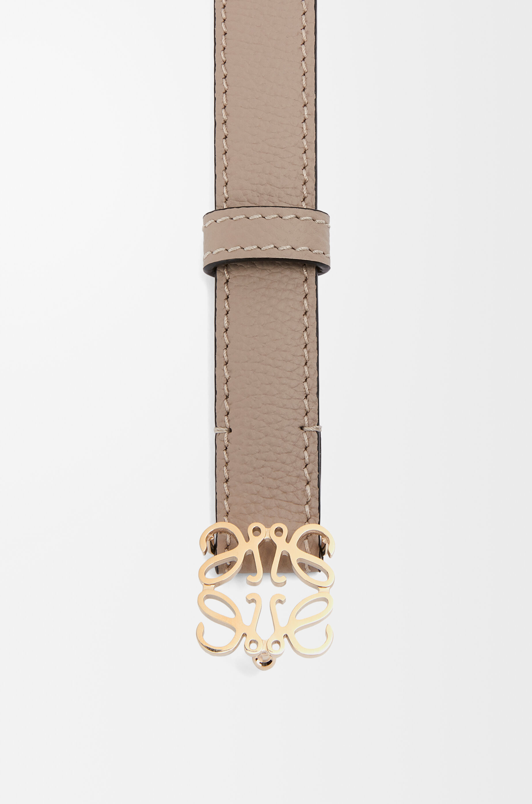 LOEWE Anagram belt in pebble grain calfskin Sand/Gold