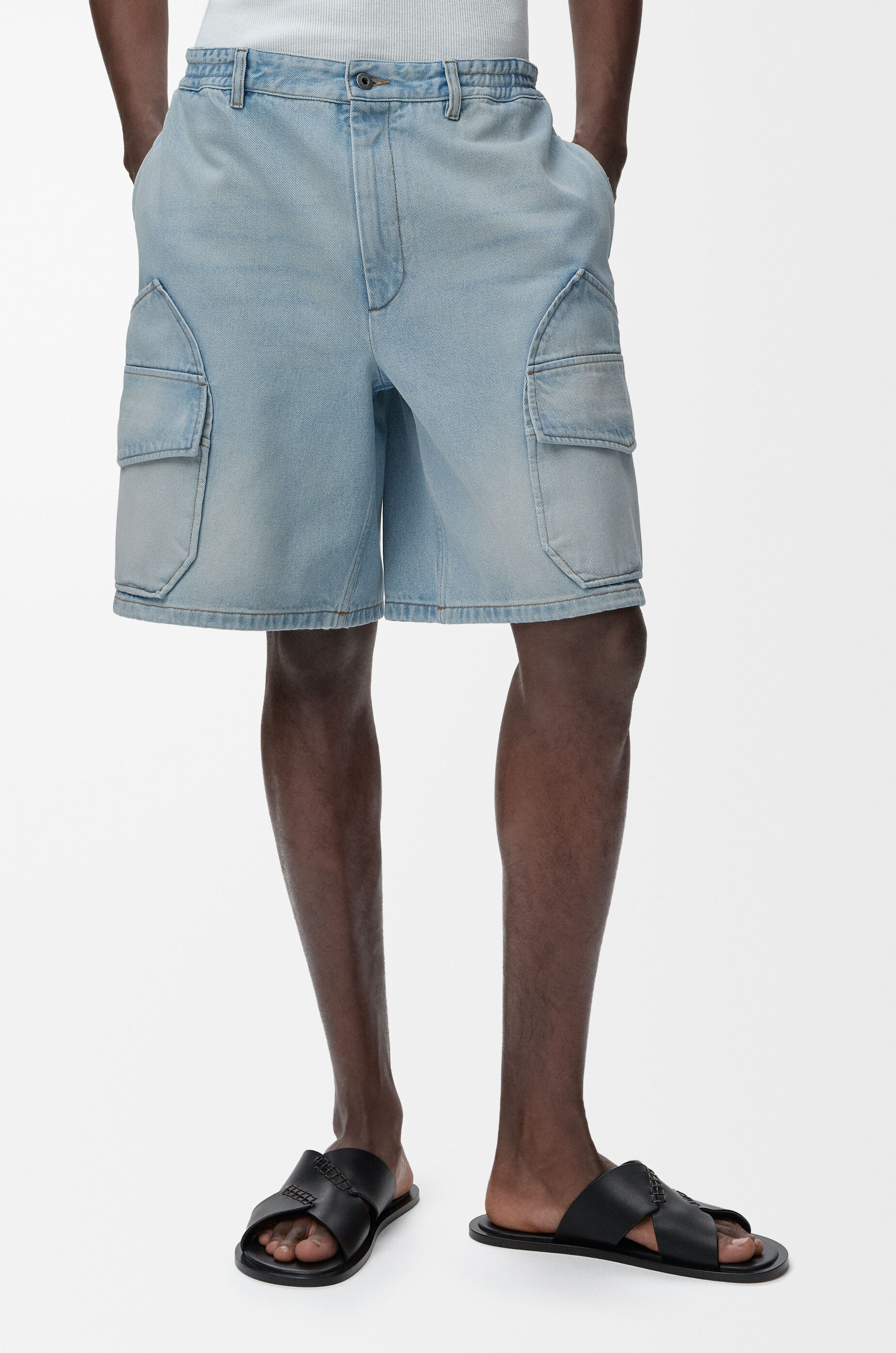 LOEWE Cargo shorts in denim Washed Blue