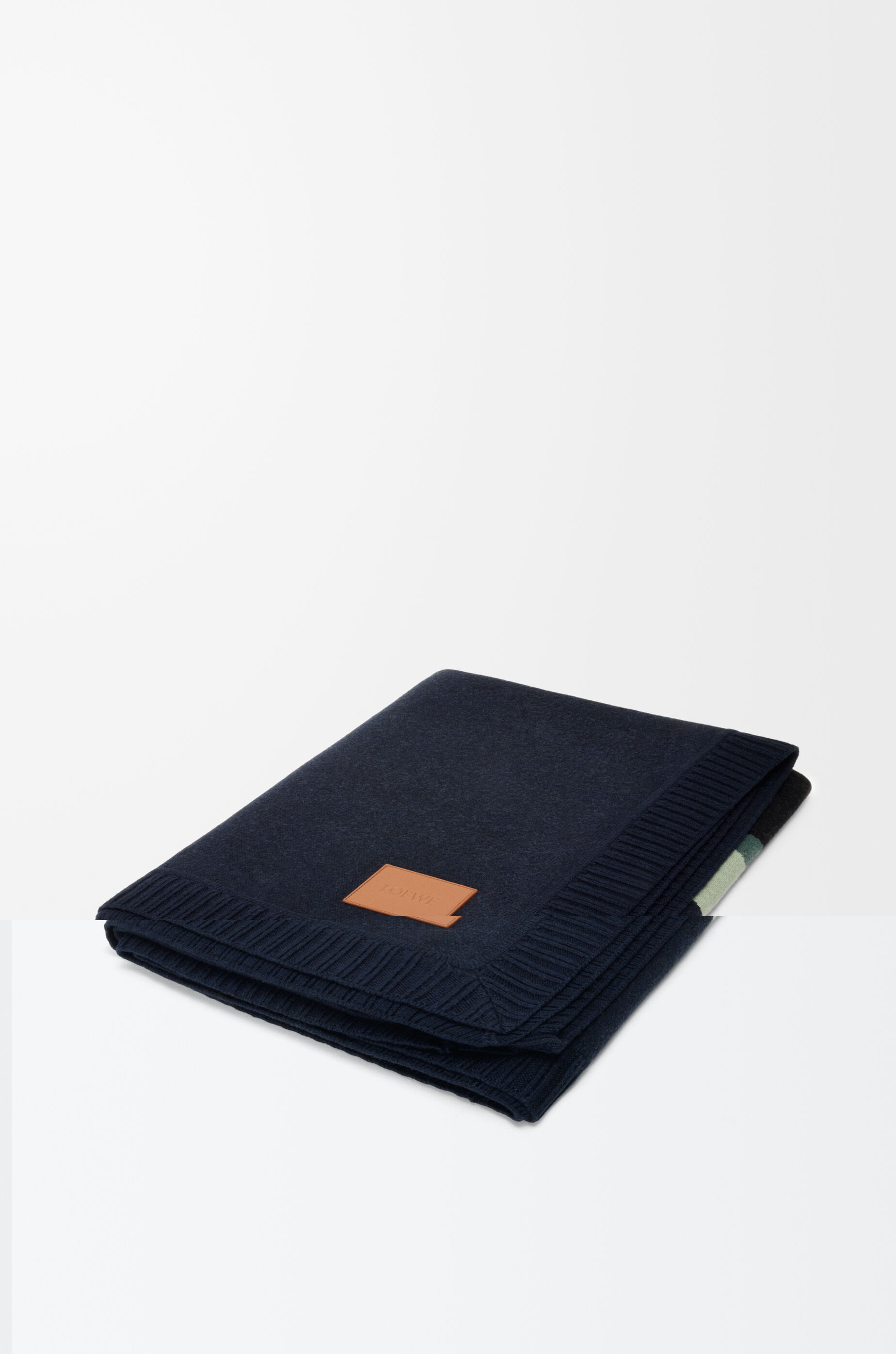 LOEWE Blanket in wool Dark Navy Blue