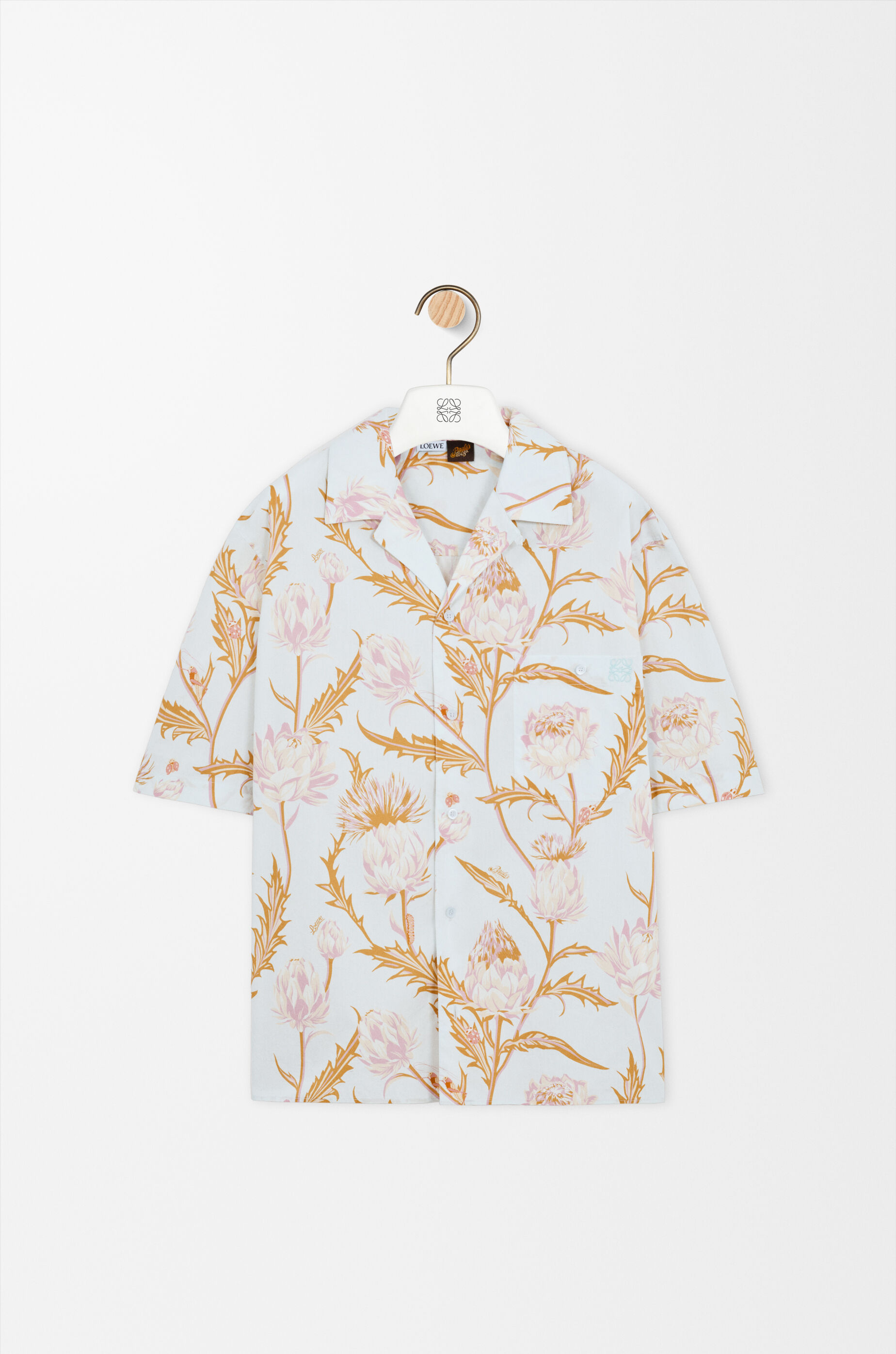 LOEWE Short sleeve shirt in cotton Light Blue/Multicolor