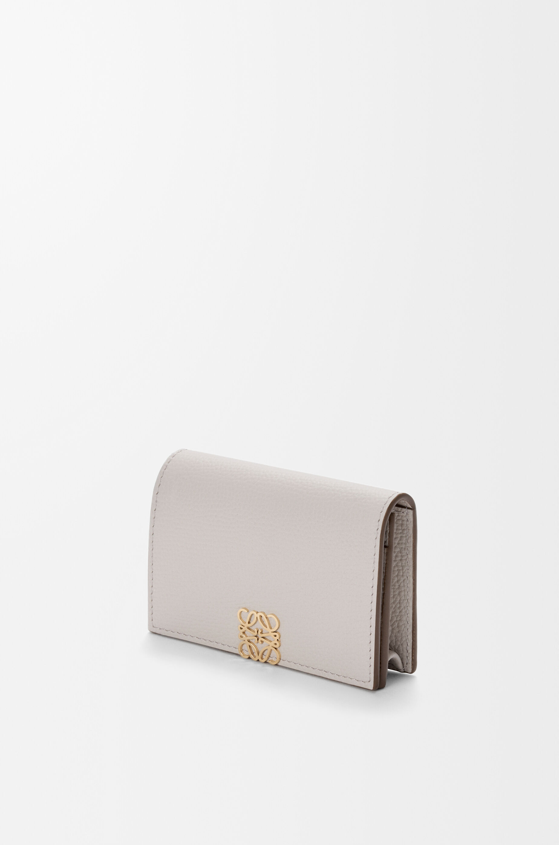 LOEWE Anagram business cardholder in pebble grained calfskin Light Ghost Grey