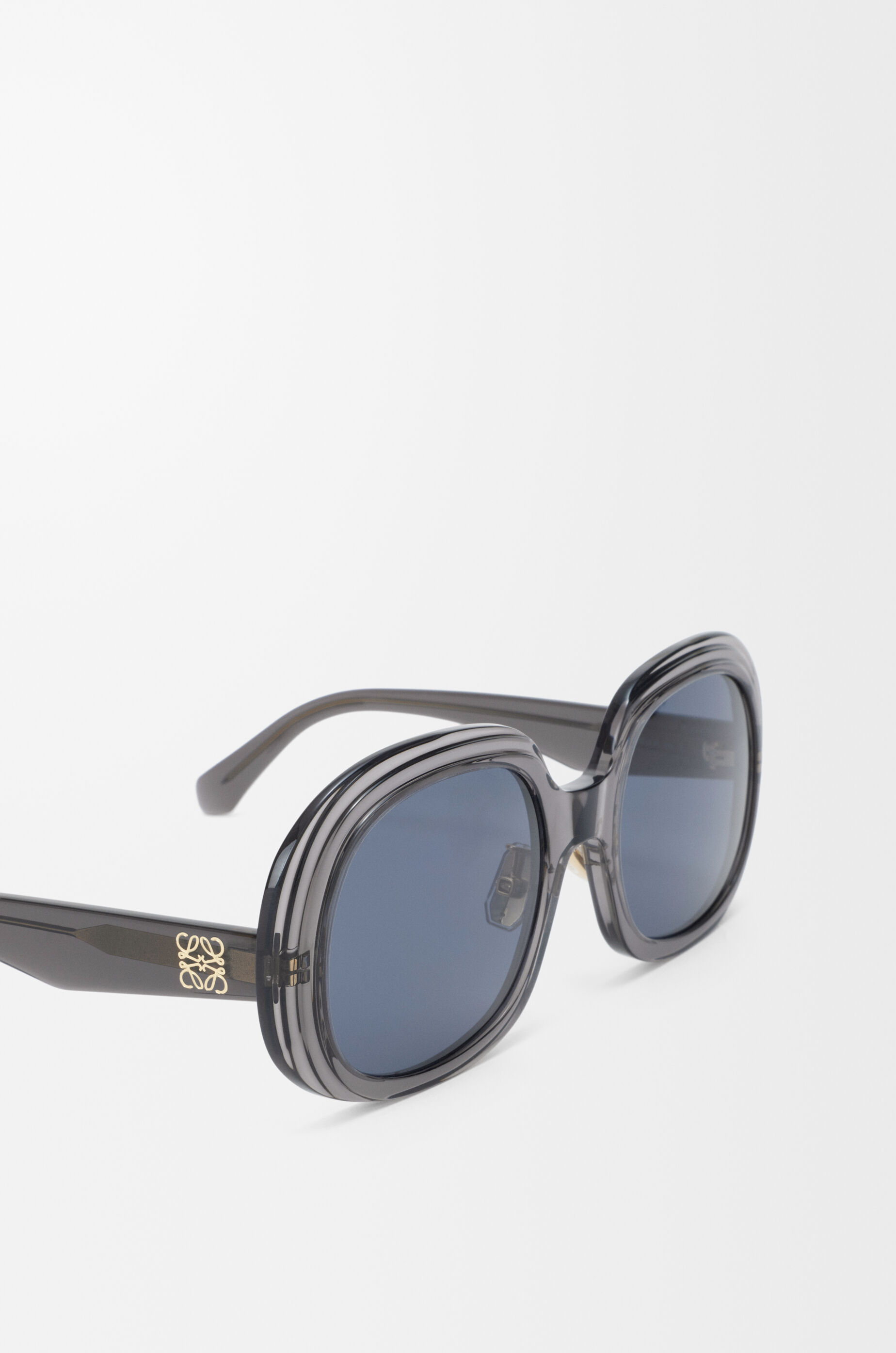 LOEWE Mini Anagram Steps Square sunglasses Transparent Asphalt