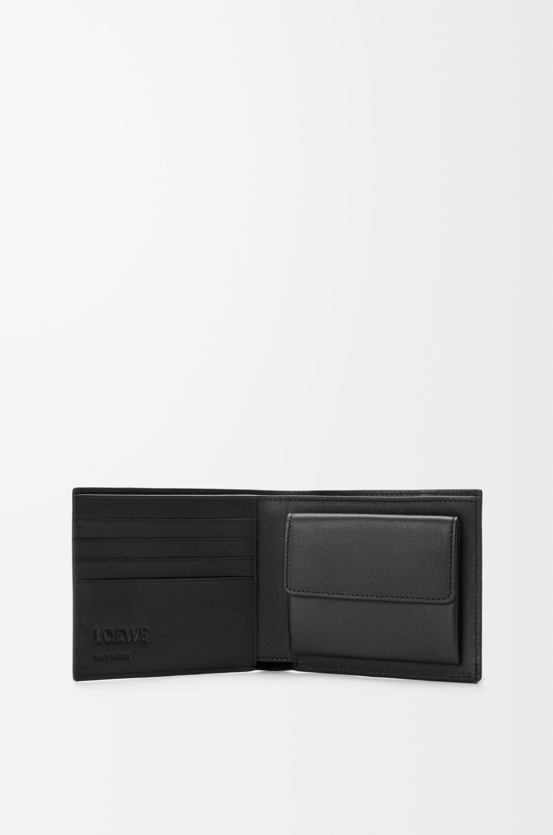 LOEWE Puzzle bifold coin wallet in supple grained calfskin Black