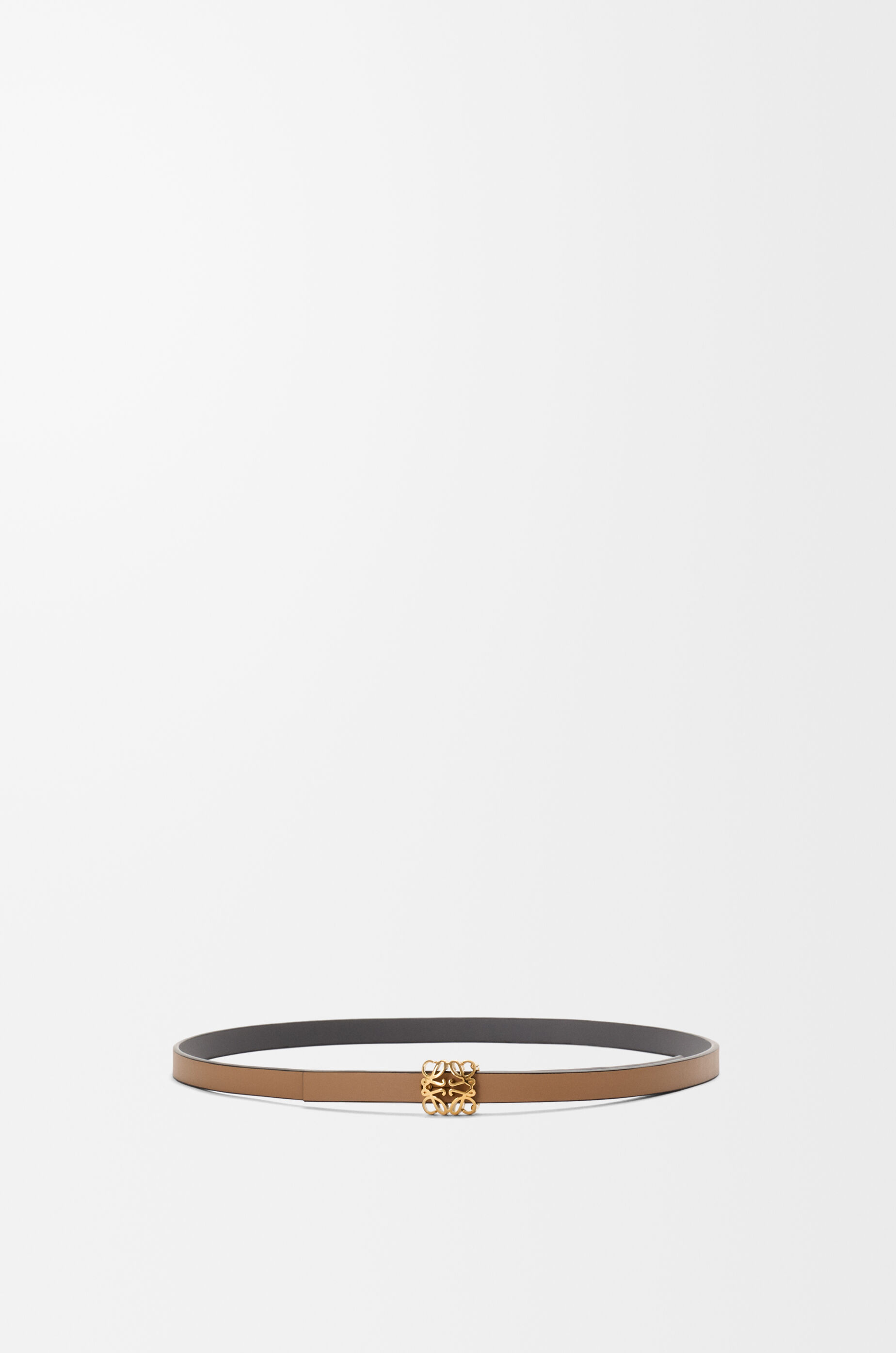 LOEWE Reversible Anagram Bombé belt in smooth calfskin Mocha/Slate
