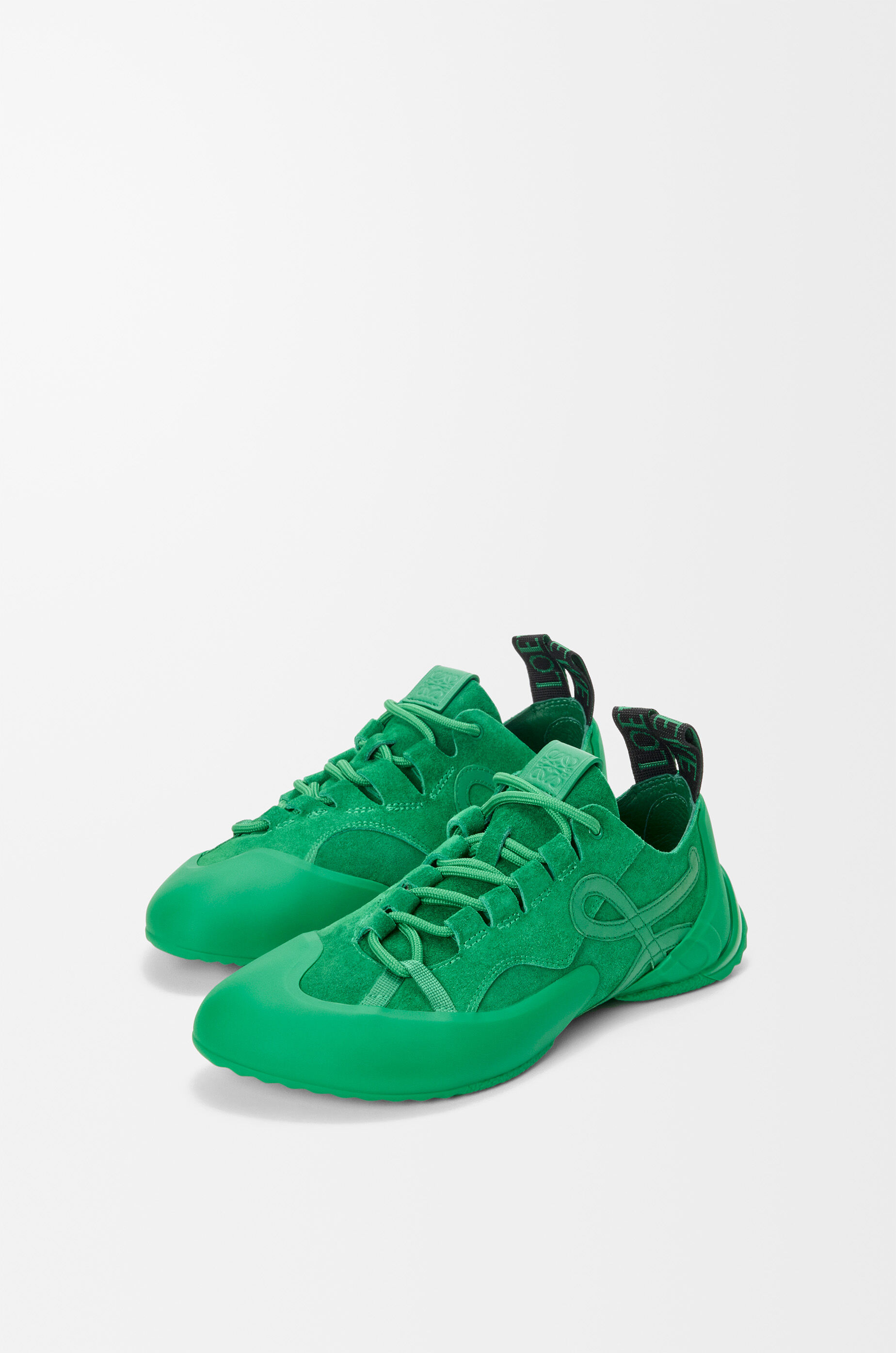 LOEWE Grip sneaker in calfskin suede Jungle Green