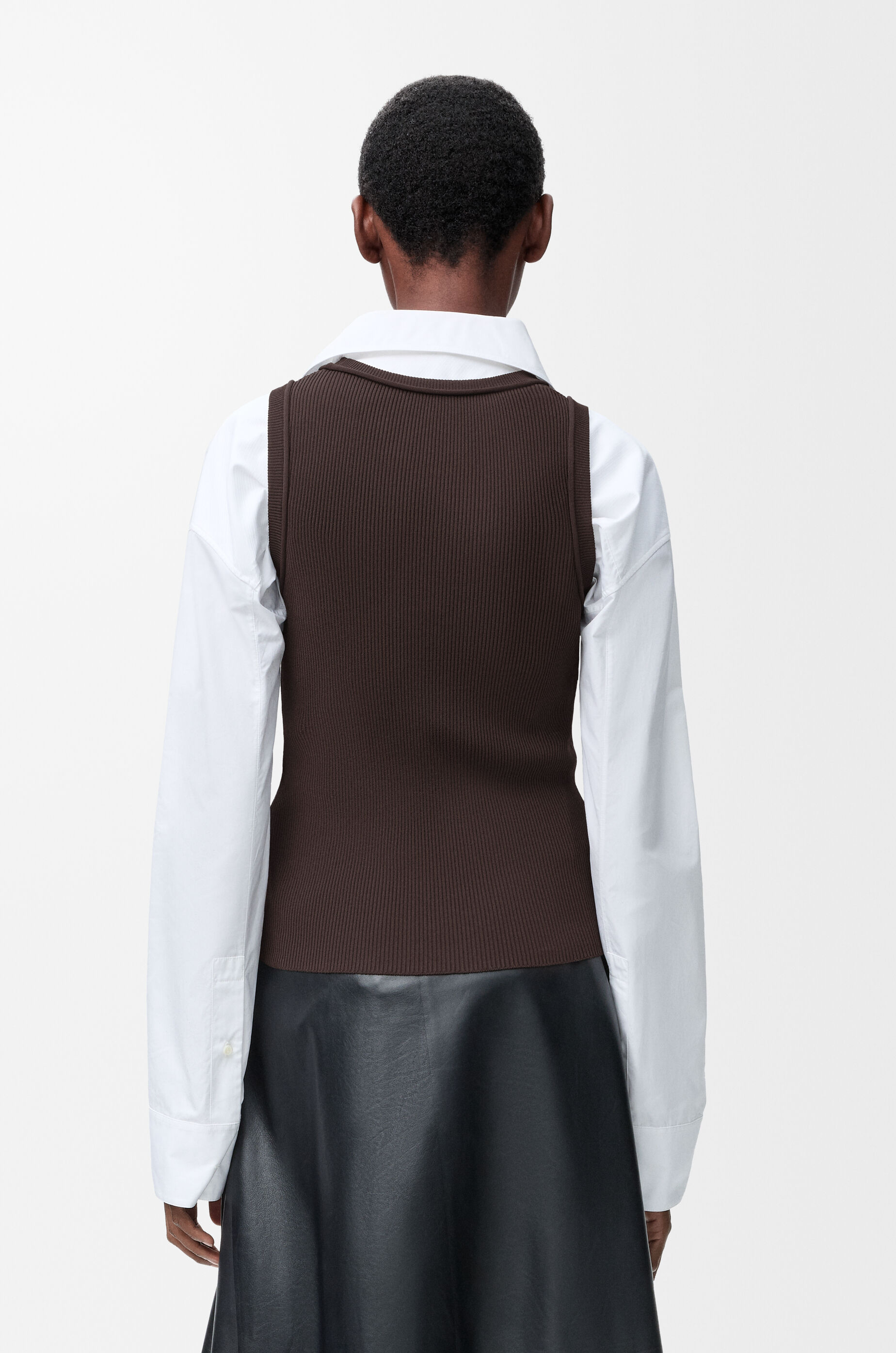 LOEWE Anagram tank top in stretch viscose Brown