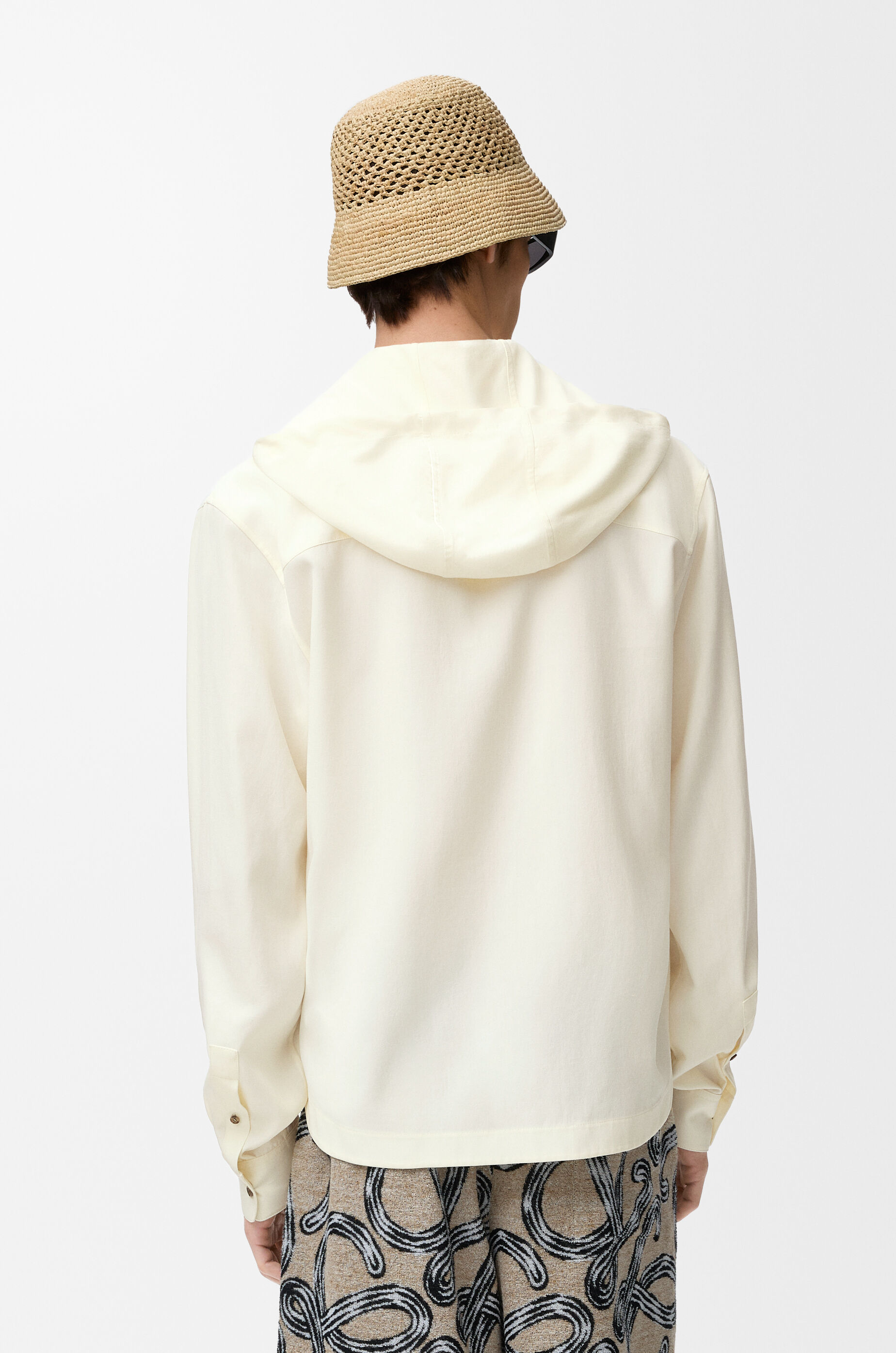 LOEWE Hooded shirt in lyocell Ivory