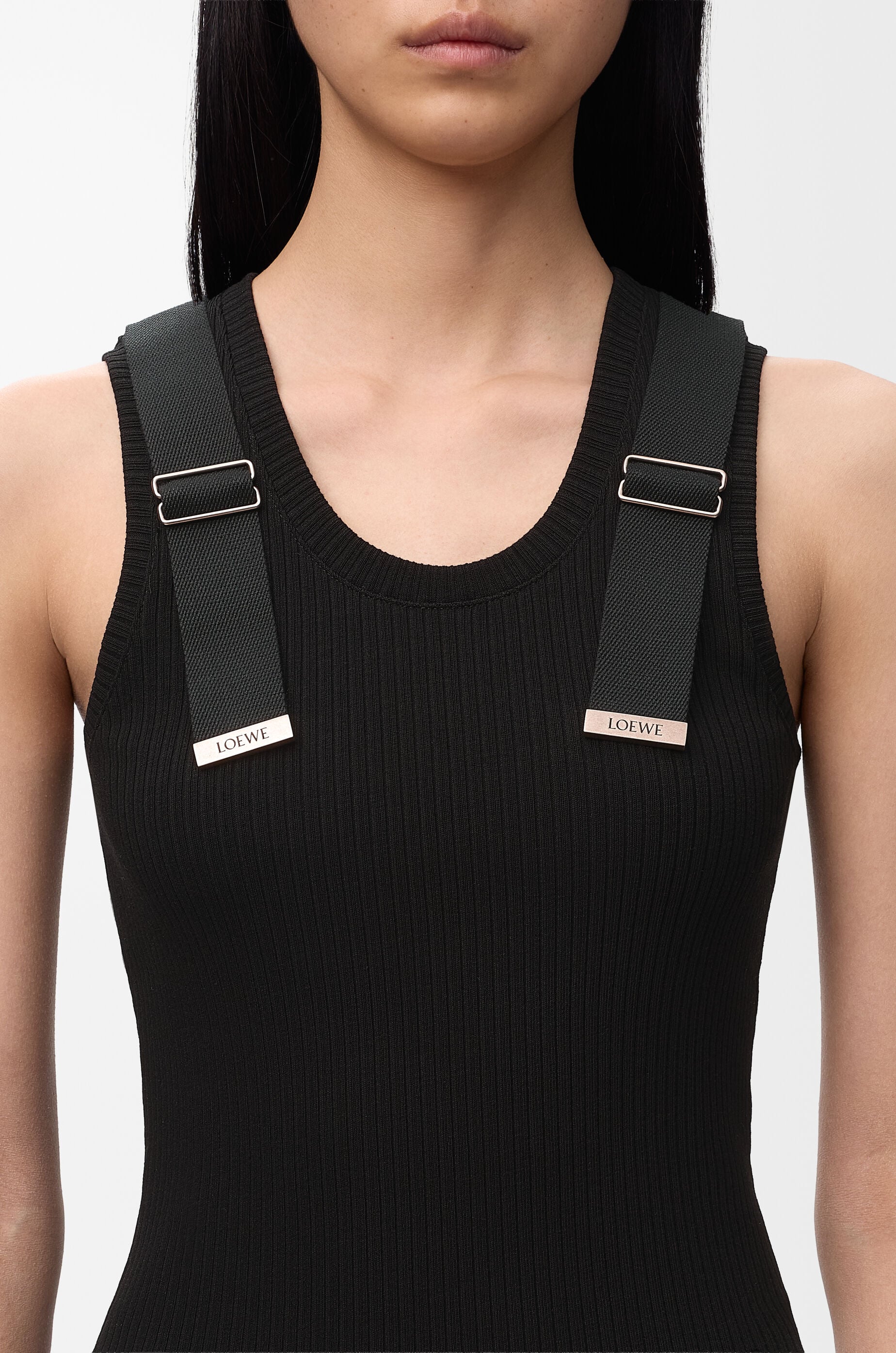 LOEWE Tank top in stretch cotton Black