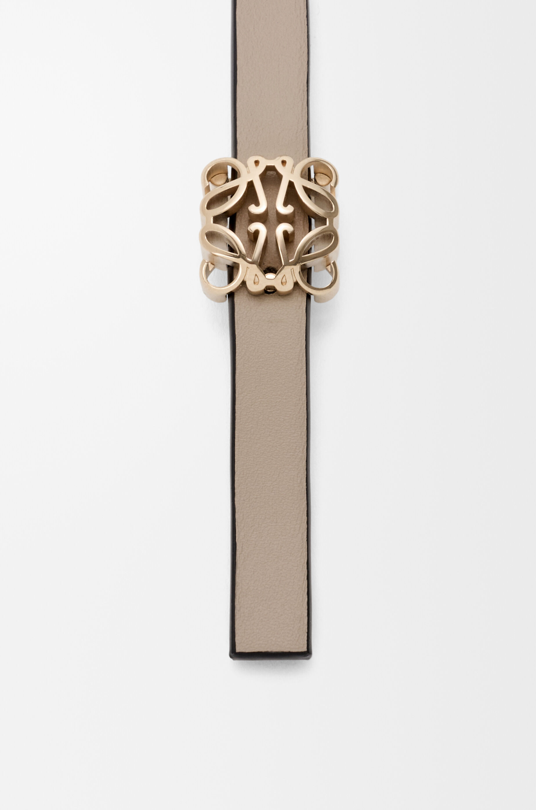 LOEWE Reversible Anagram Bombé belt in smooth calfskin Black/Clay