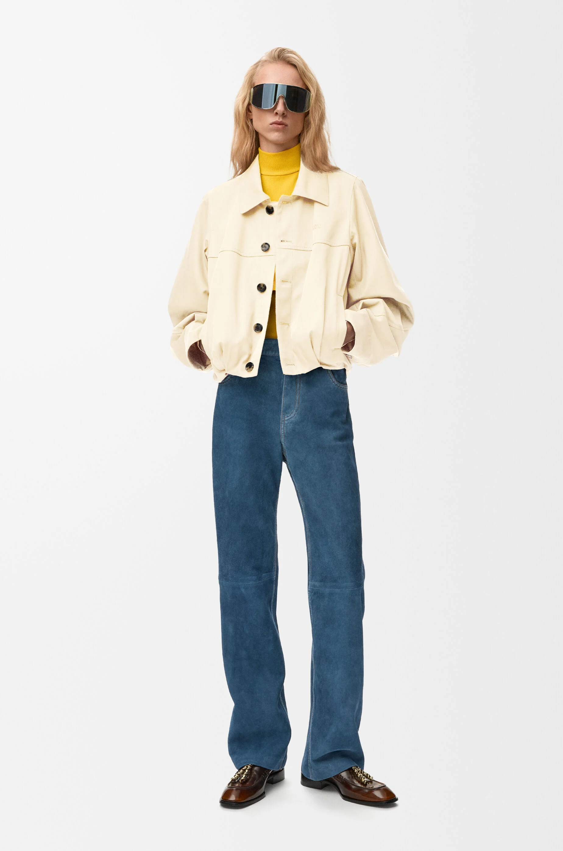 LOEWE Jacket in cotton and silk Ivory