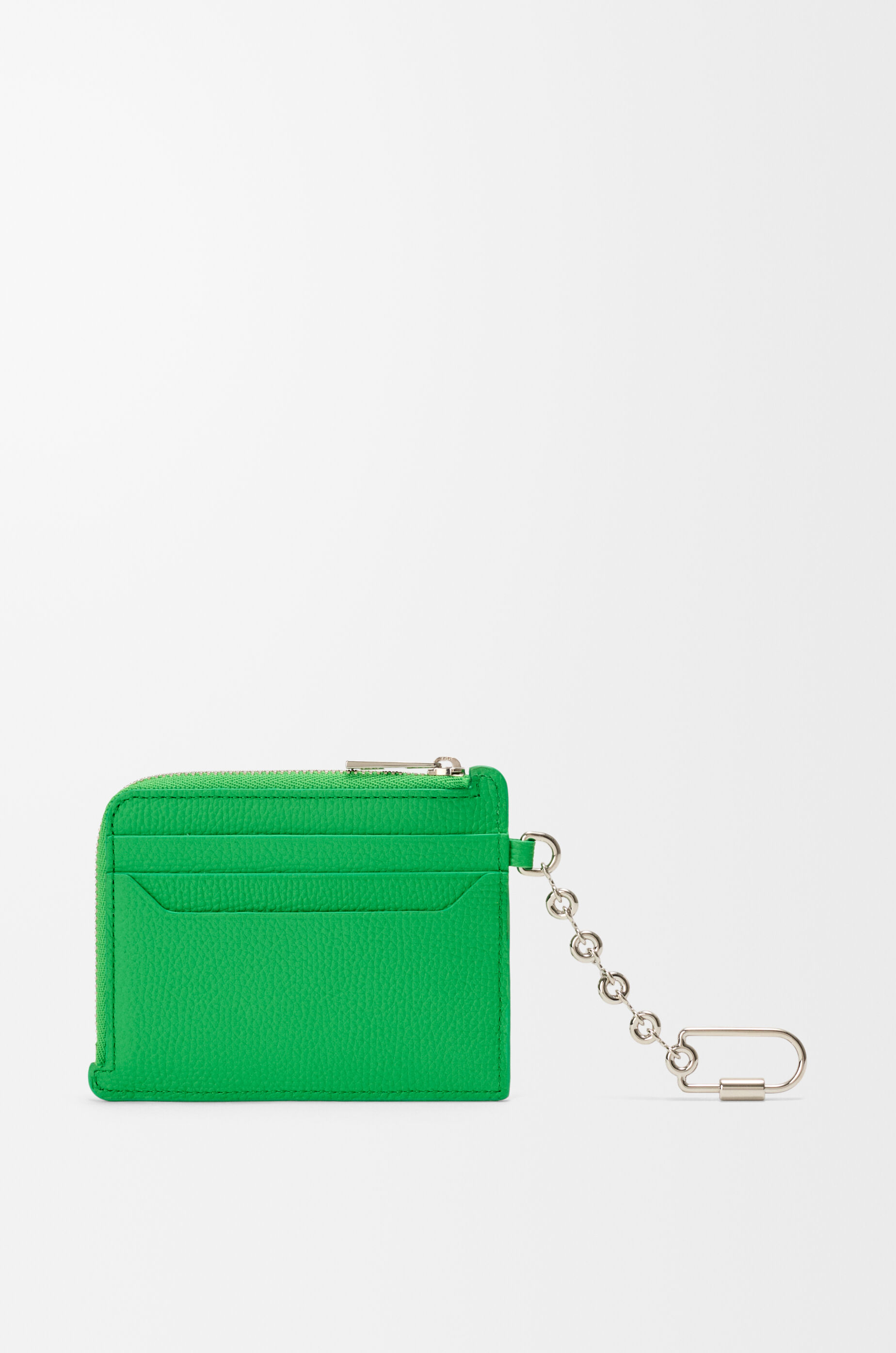 LOEWE Anagram square coin cardholder in pebble grained calfskin Clover Green