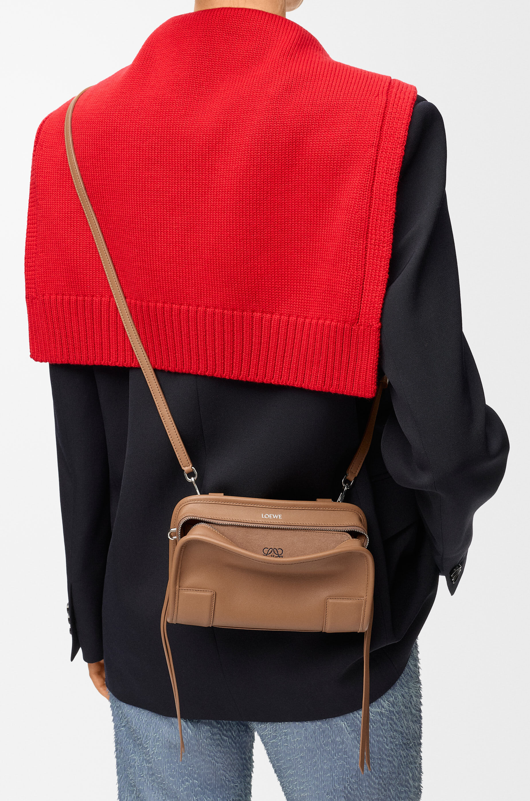 LOEWE Mini Amazona 180 bag in soft calfskin Mocha