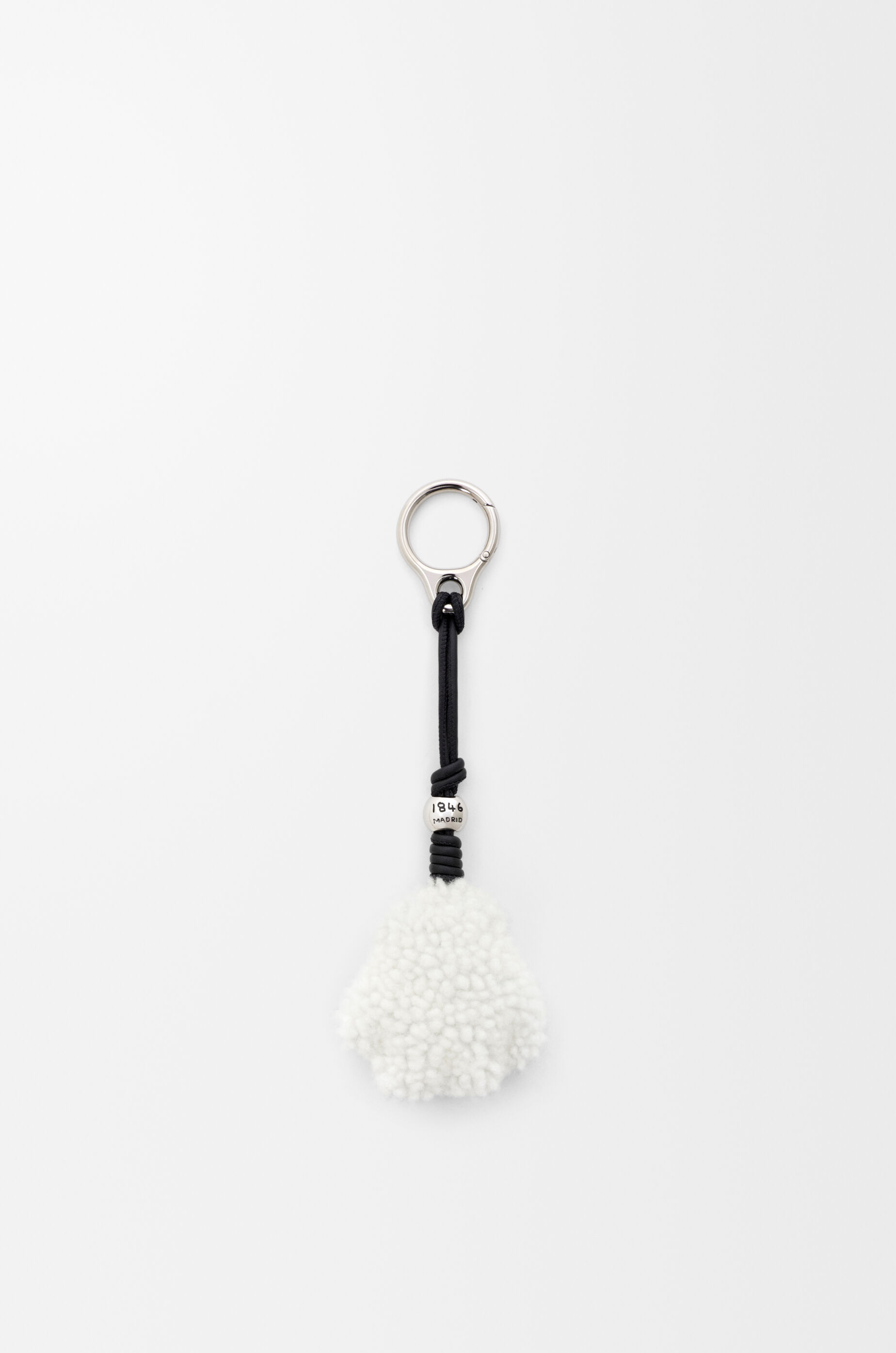 LOEWE Paw charm in shearling and calfskin Black/White