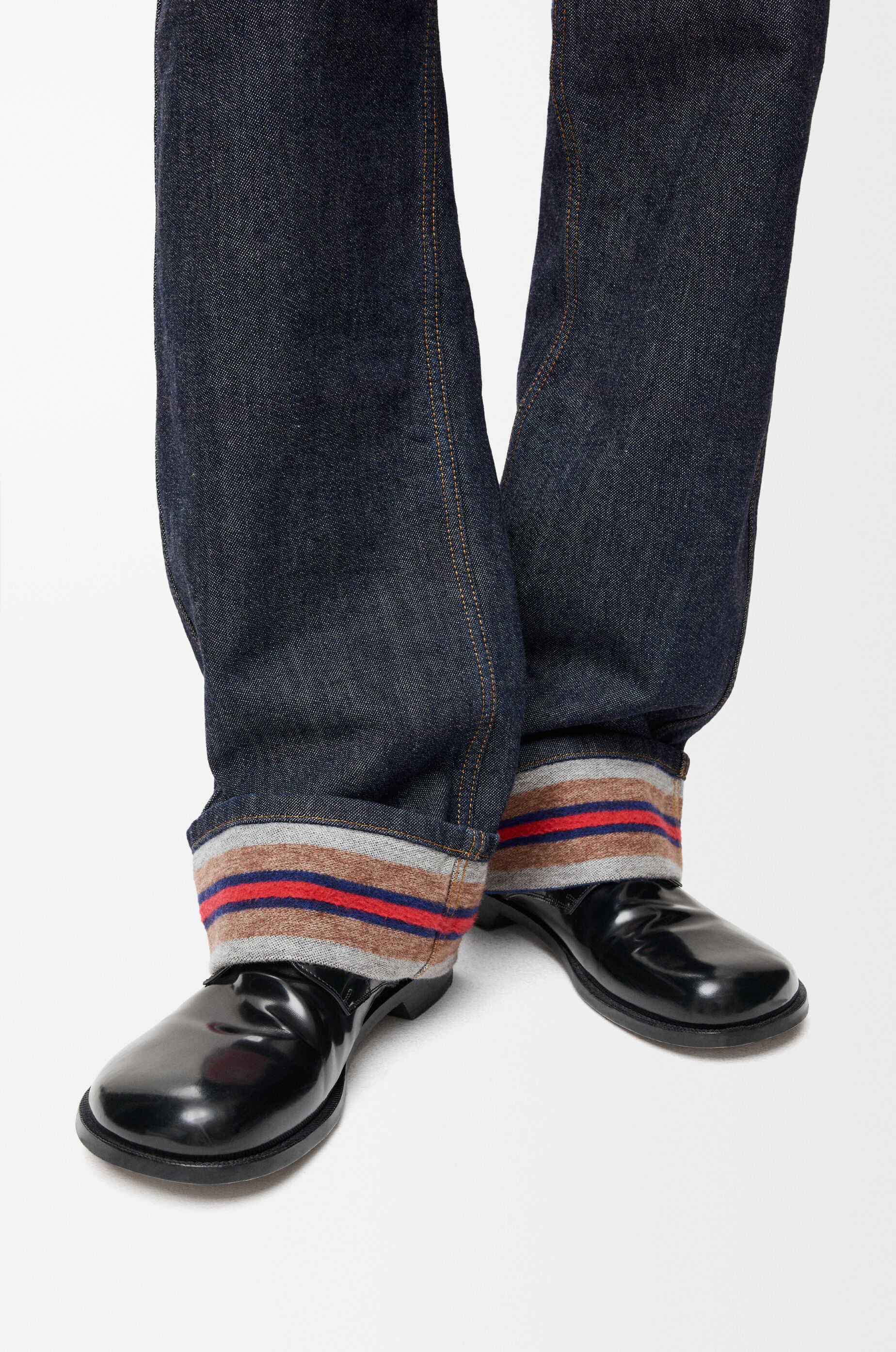 LOEWE Turn-up jeans in denim Raw Denim/Blue