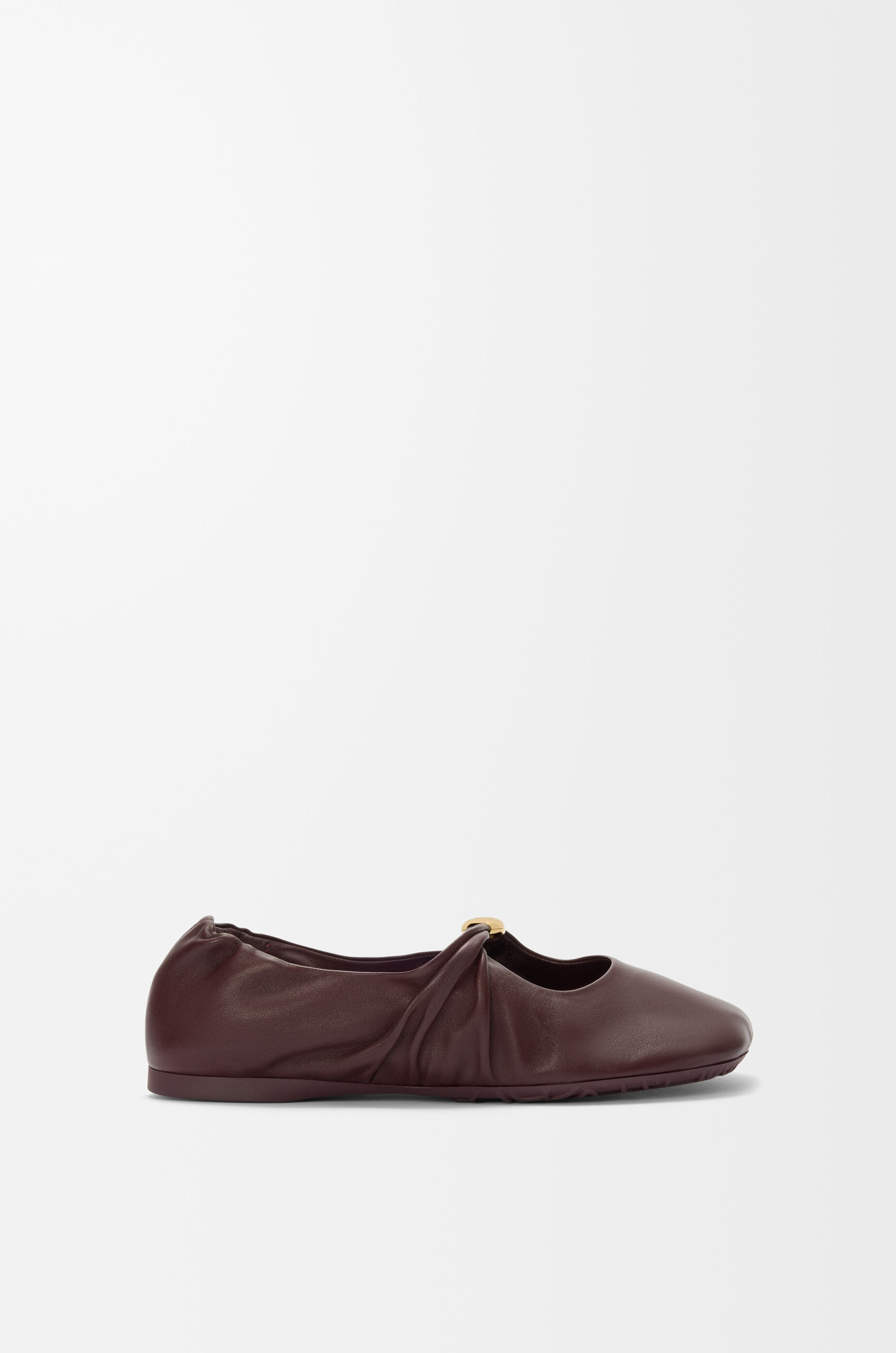 LOEWE Pebble Soft ballerina in nappa lambskin Burgundy