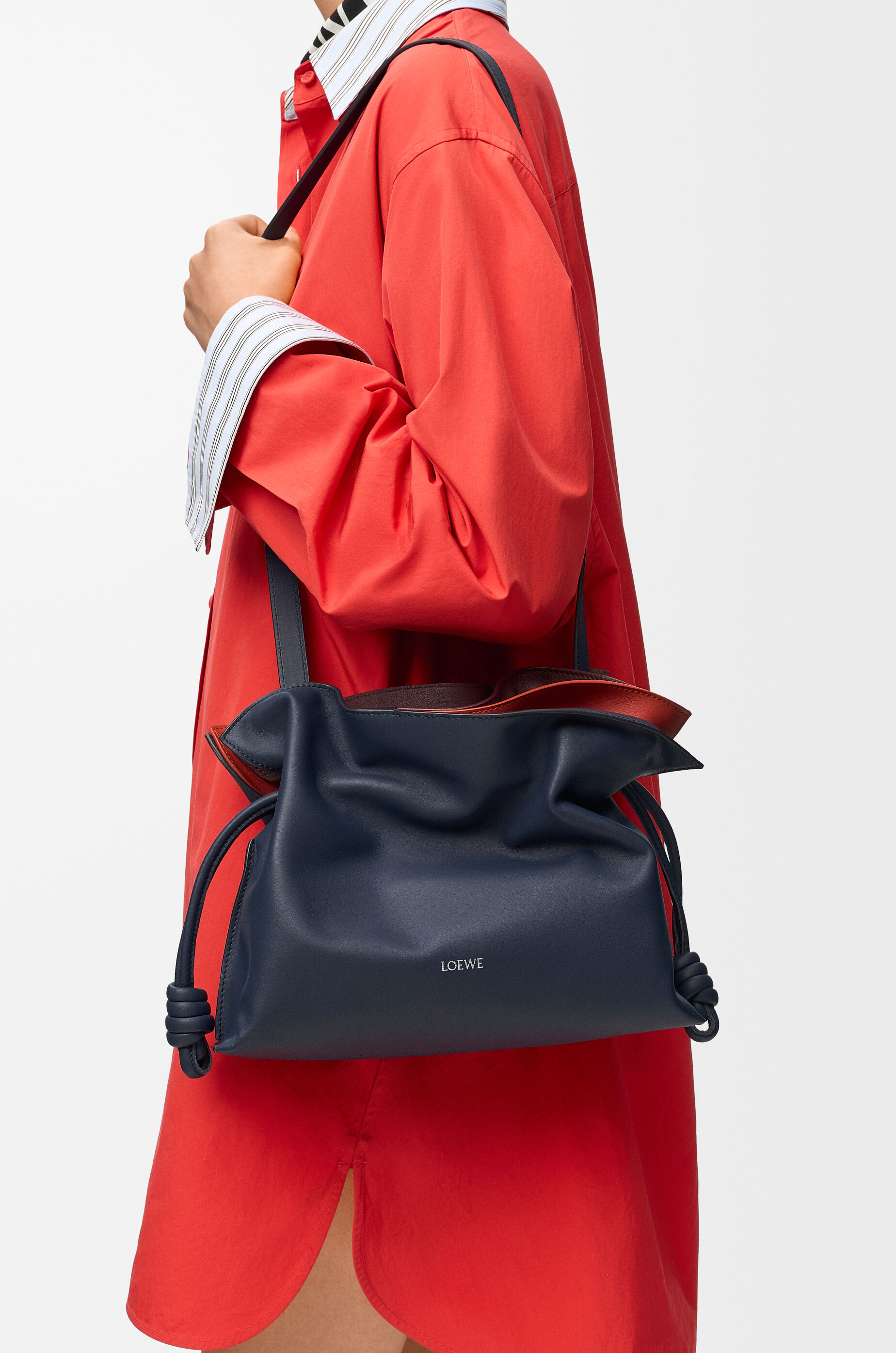 LOEWE Medium layered Flamenco clutch in nappa calfskin Multicolor  Deep Navy