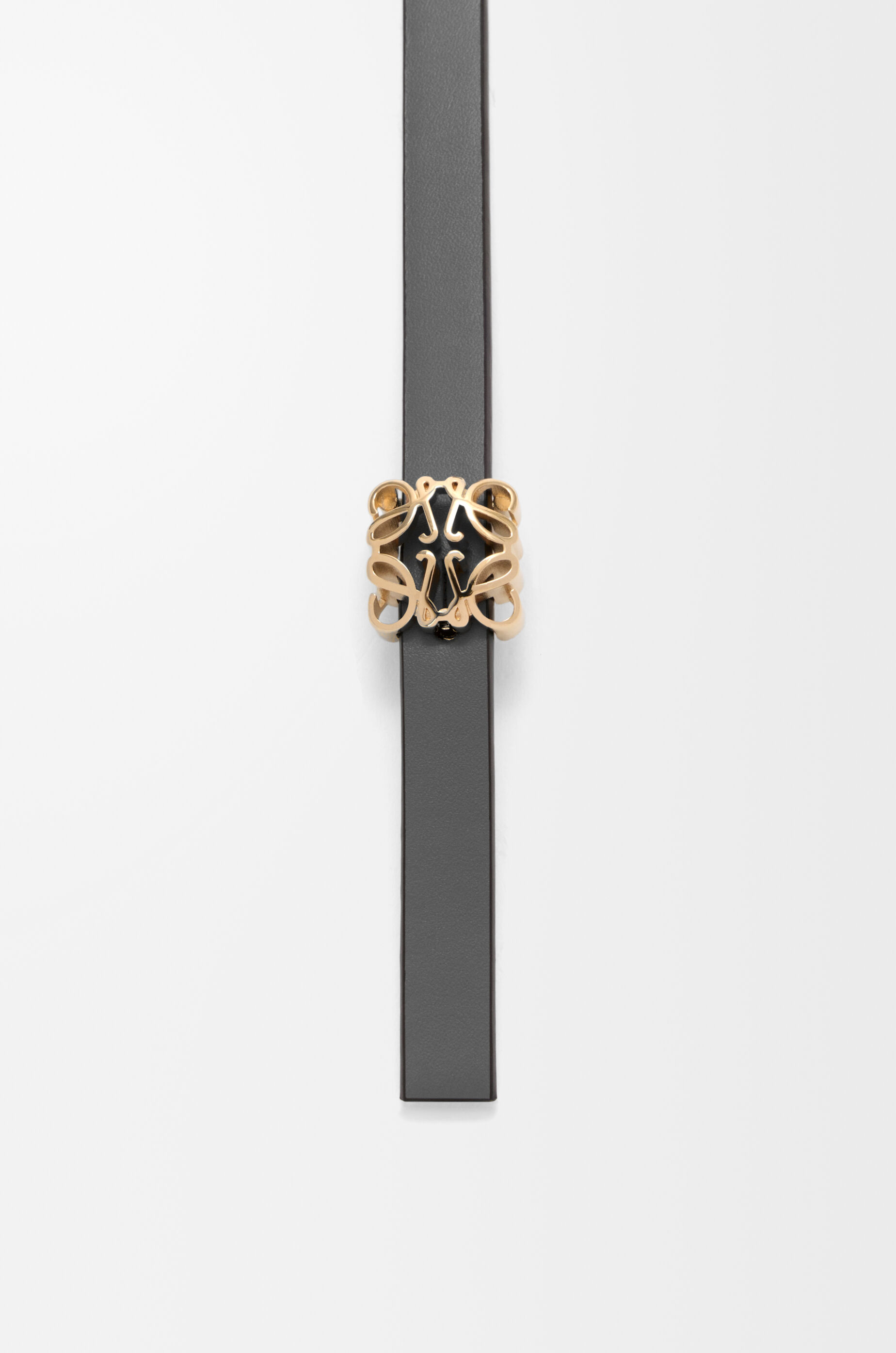 LOEWE Reversible Anagram Bombé belt in smooth calfskin Mocha/Slate