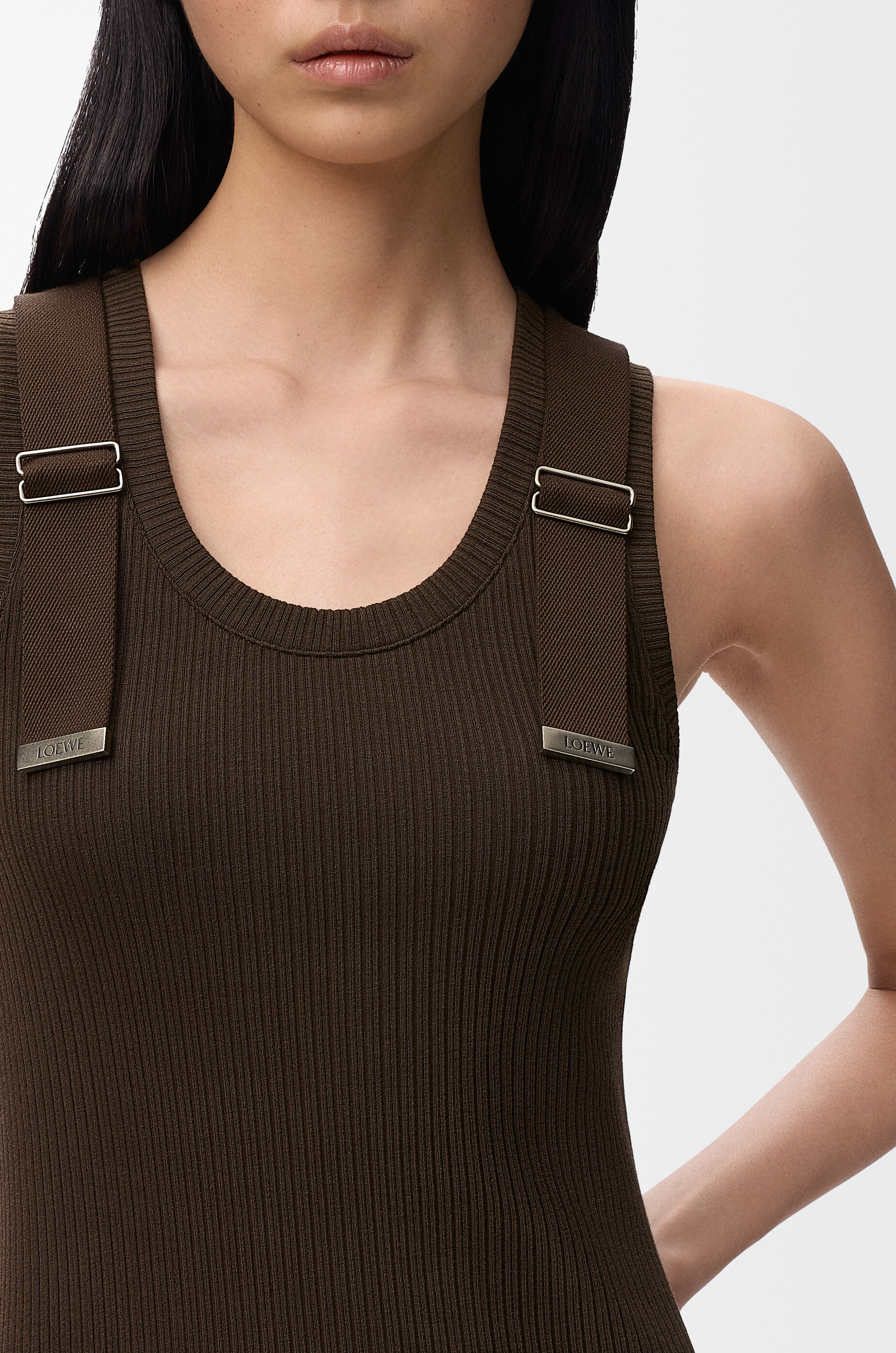 LOEWE Dress in stretch cotton Brown