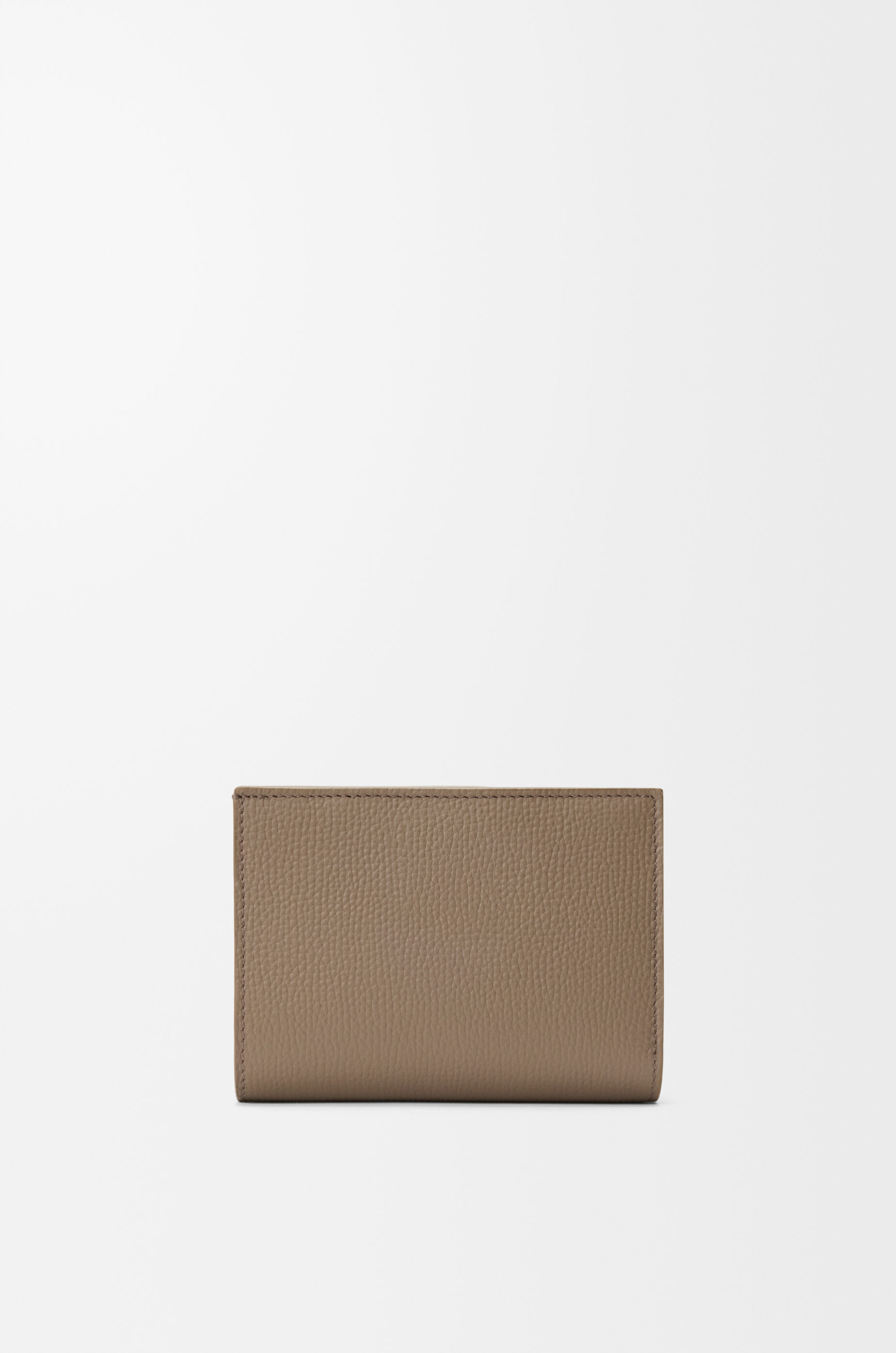 LOEWE Anagram compact wallet in pebble grained calfskin Taupe