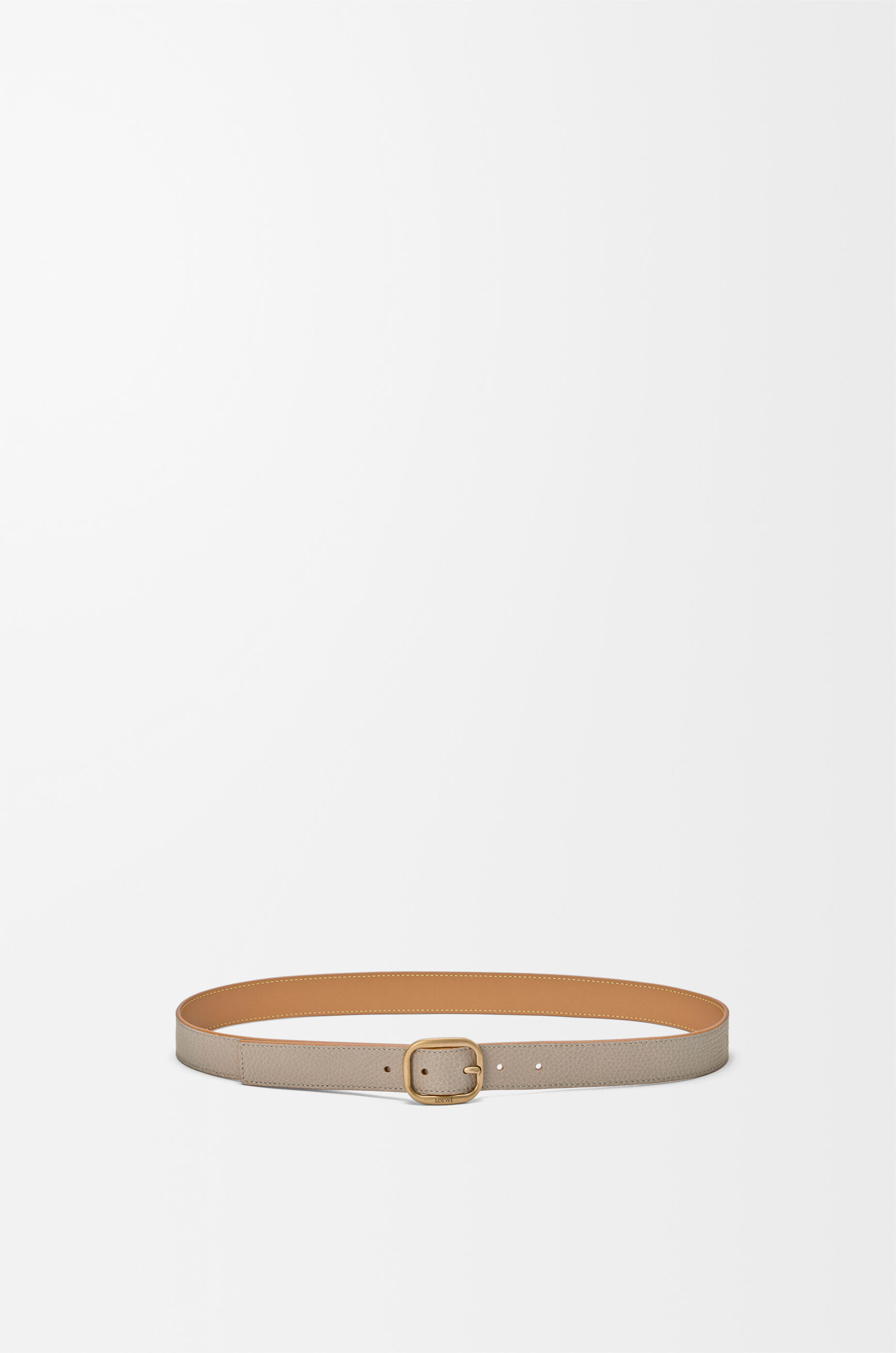 LOEWE Rounded soft belt in supple grained calfskin Clay/Gold