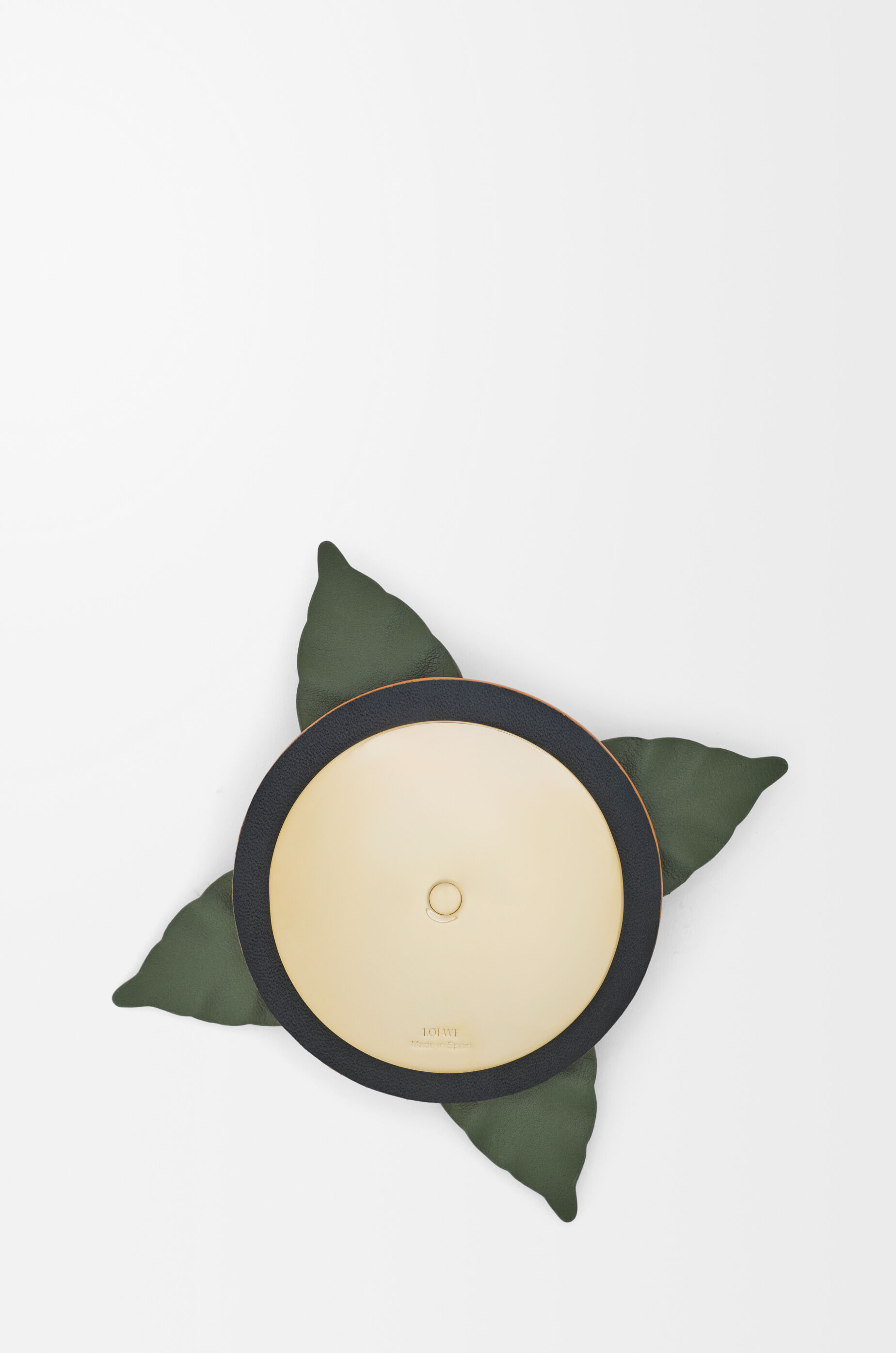 LOEWE Small orchid candle lid in classic calfskin and brass Soft White