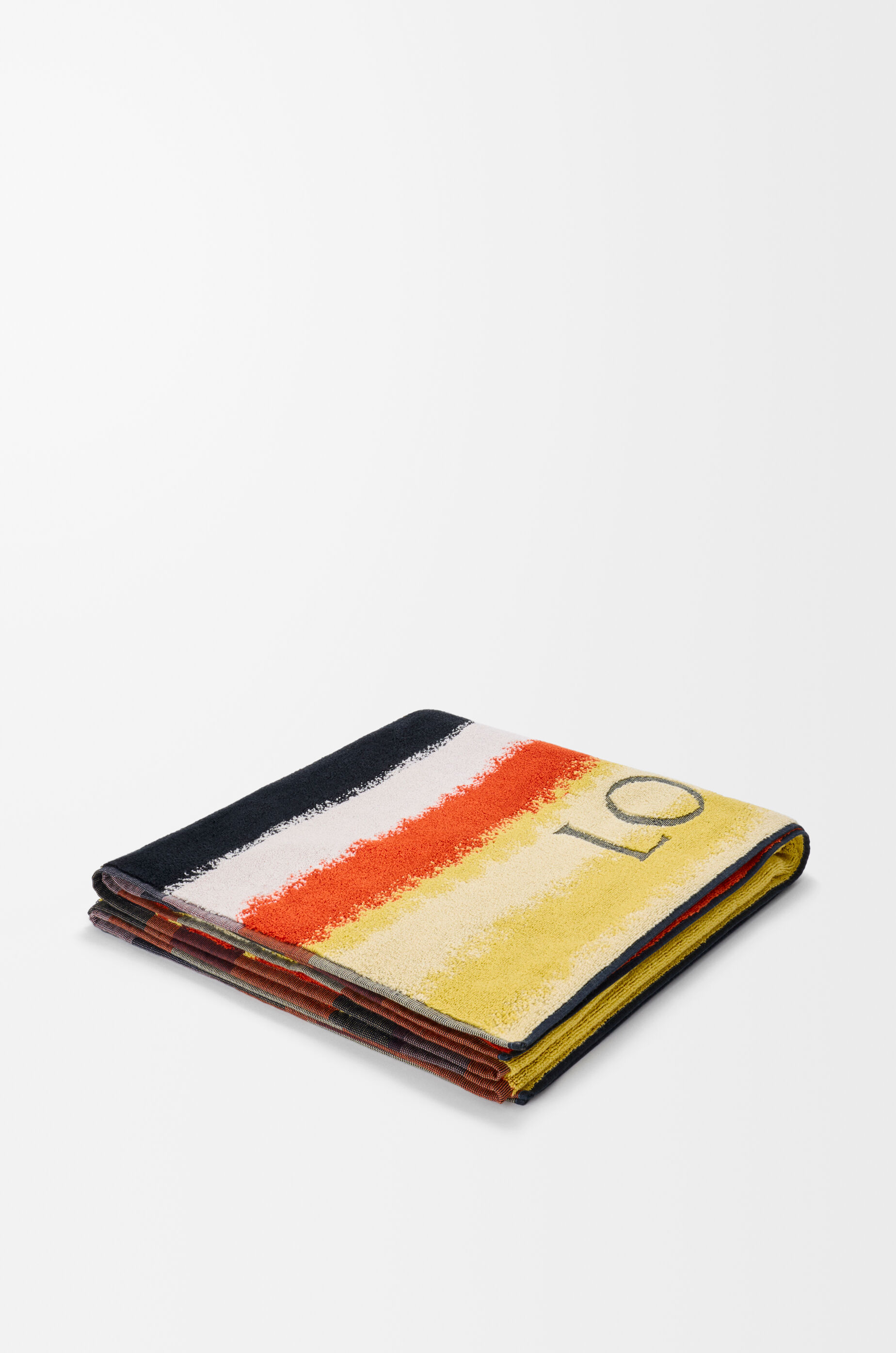 LOEWE Towel in cotton terry Orange/Multicolor
