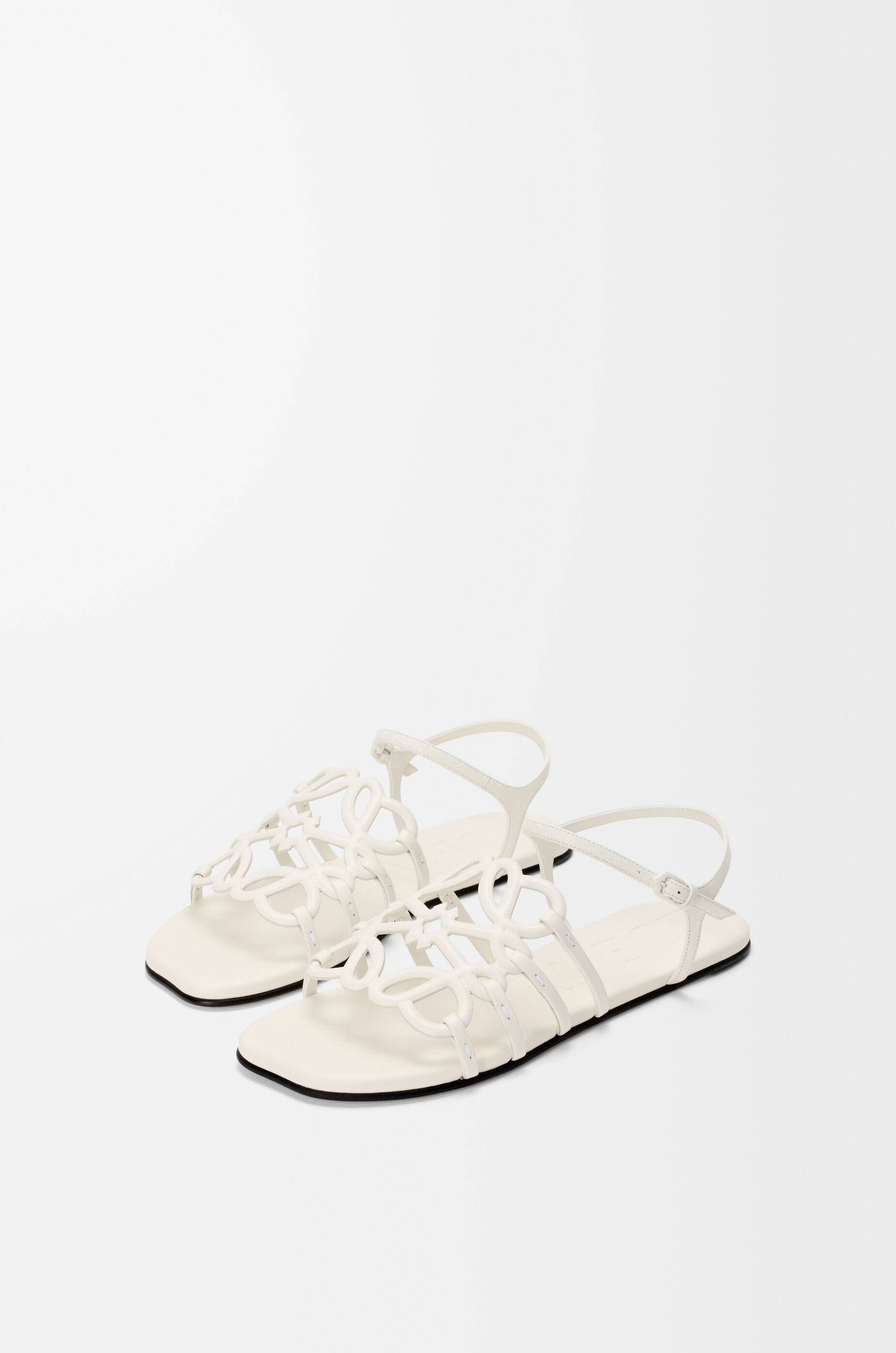 LOEWE Petal Anagram sandal in calfskin White