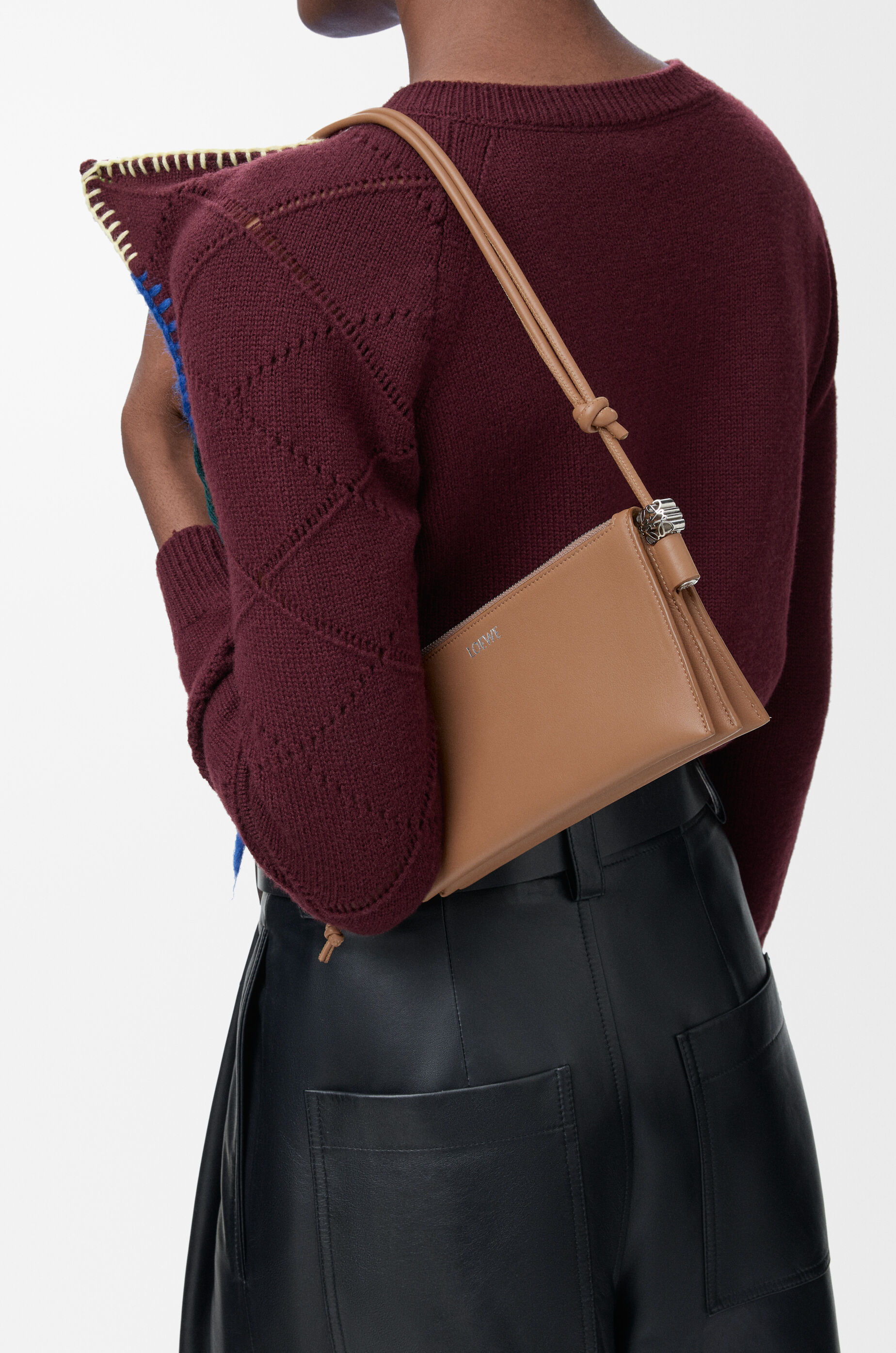 LOEWE Joya pouch in nappa calfskin Mocha
