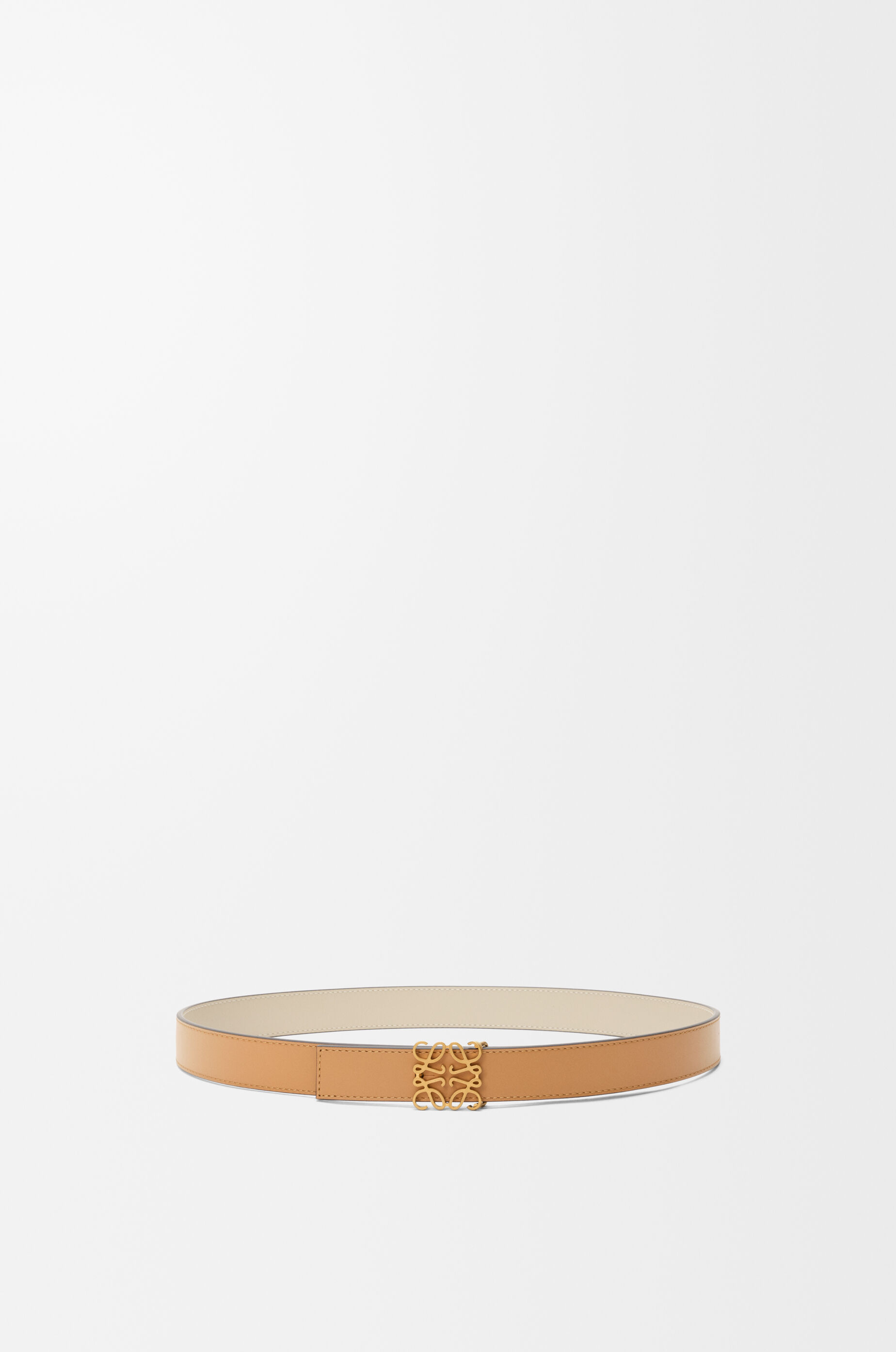 LOEWE Reversible Anagram belt in smooth calfskin Warm Desert/Light Oat/Bronze