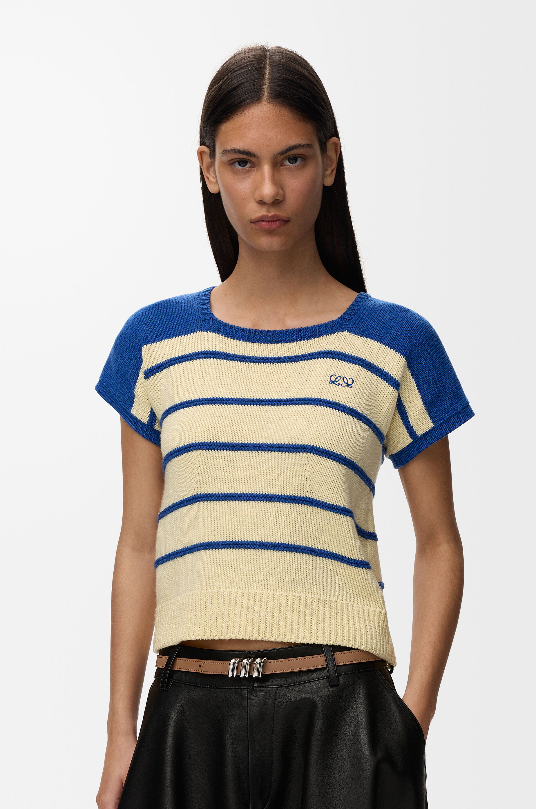 LOEWE Reversible Coil belt in smooth calfskin Mocha/Beige/Silver