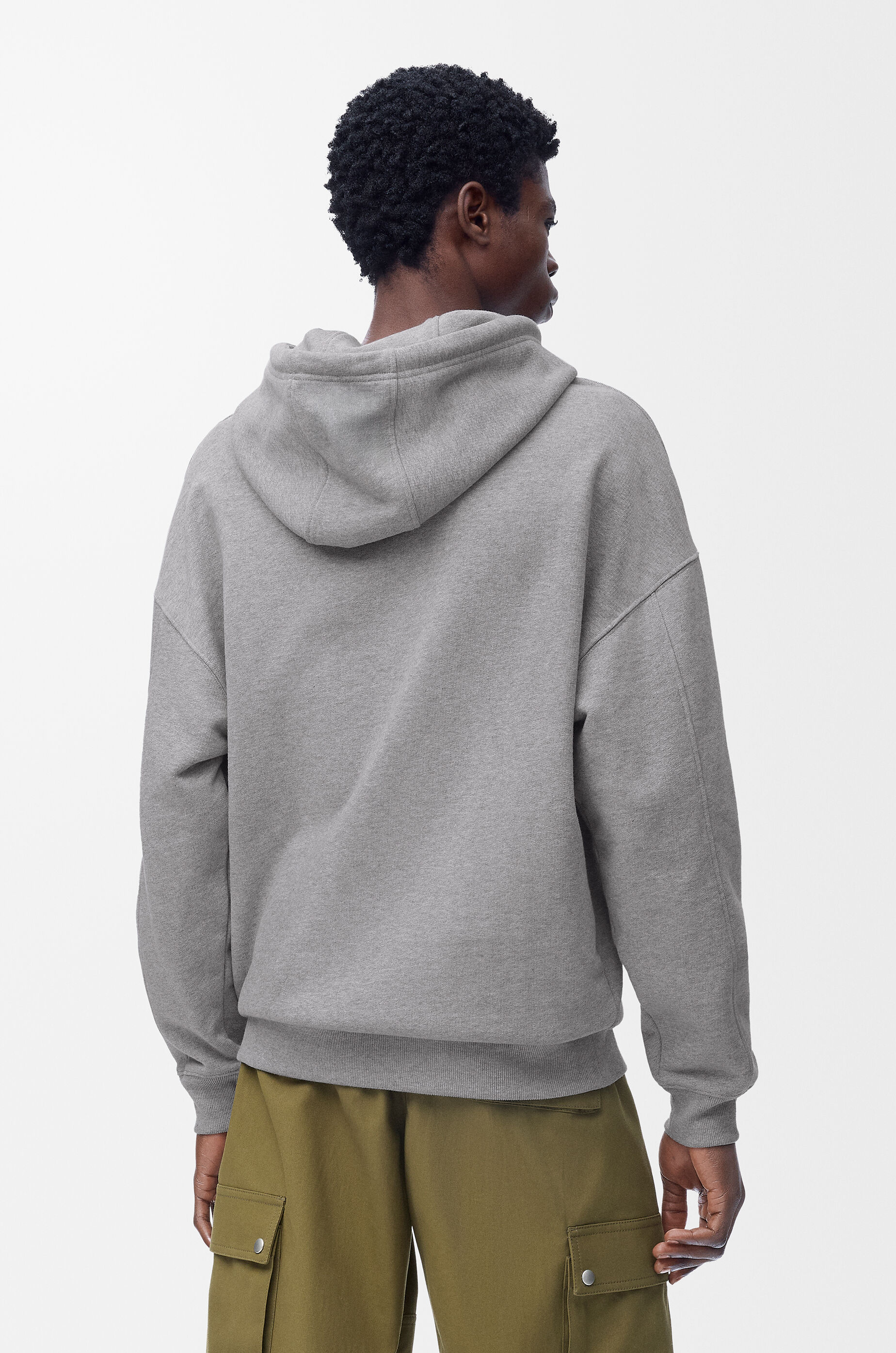 LOEWE Relaxed fit hoodie in cotton Grey Melange