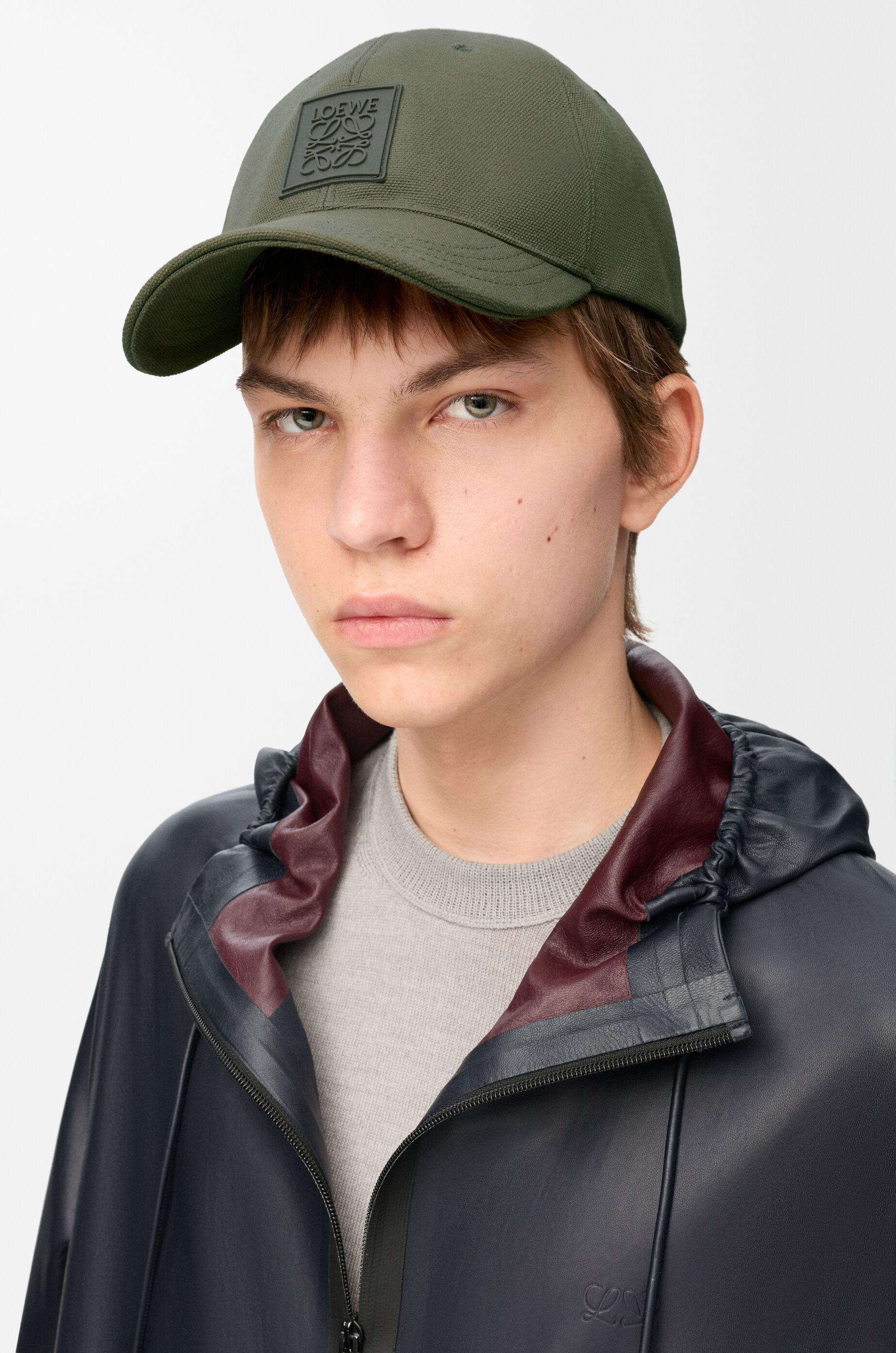 LOEWE Patch cap in canvas Khaki Green
