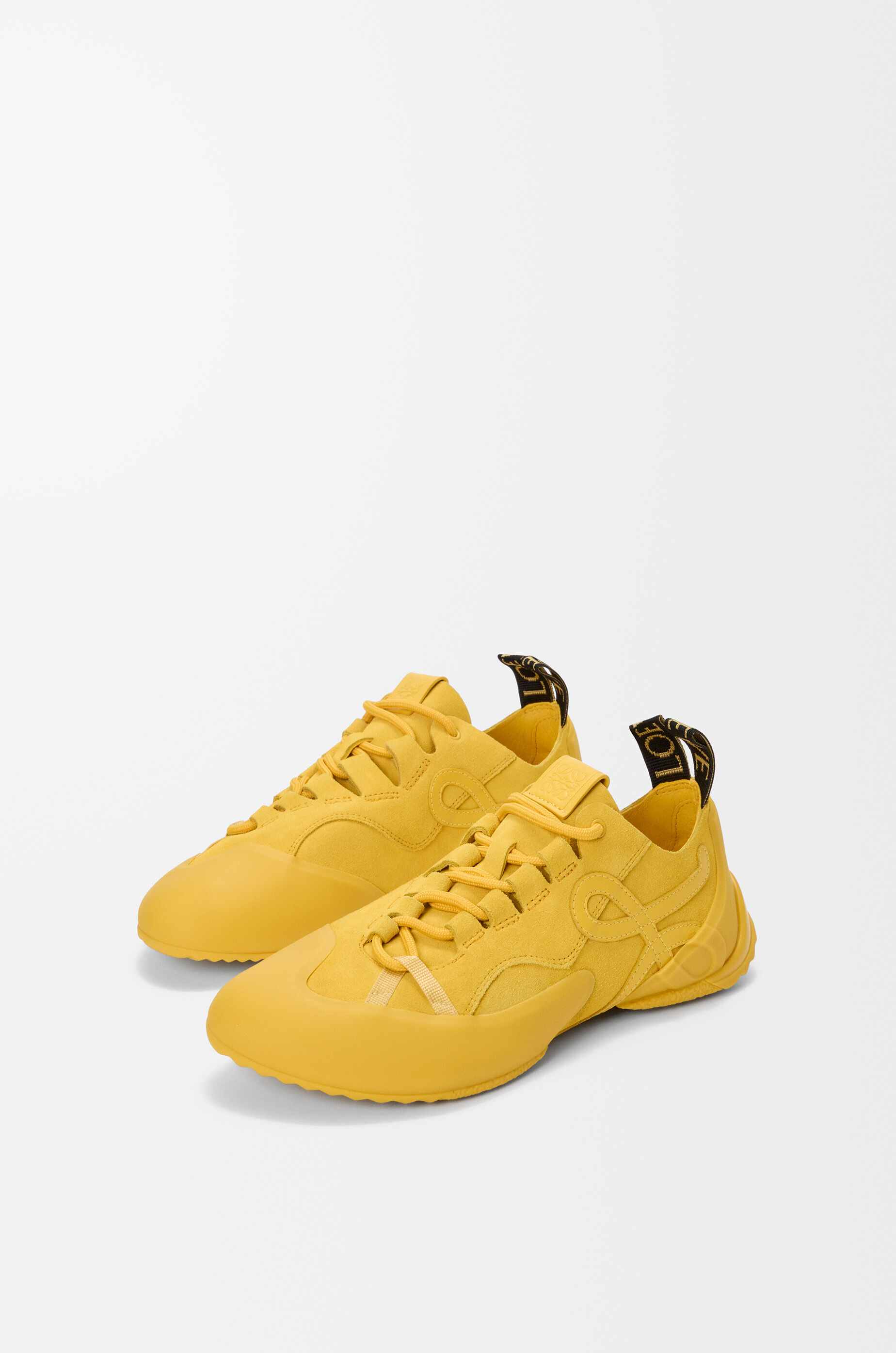 LOEWE Grip sneaker in calfskin suede Yellow Sunshine