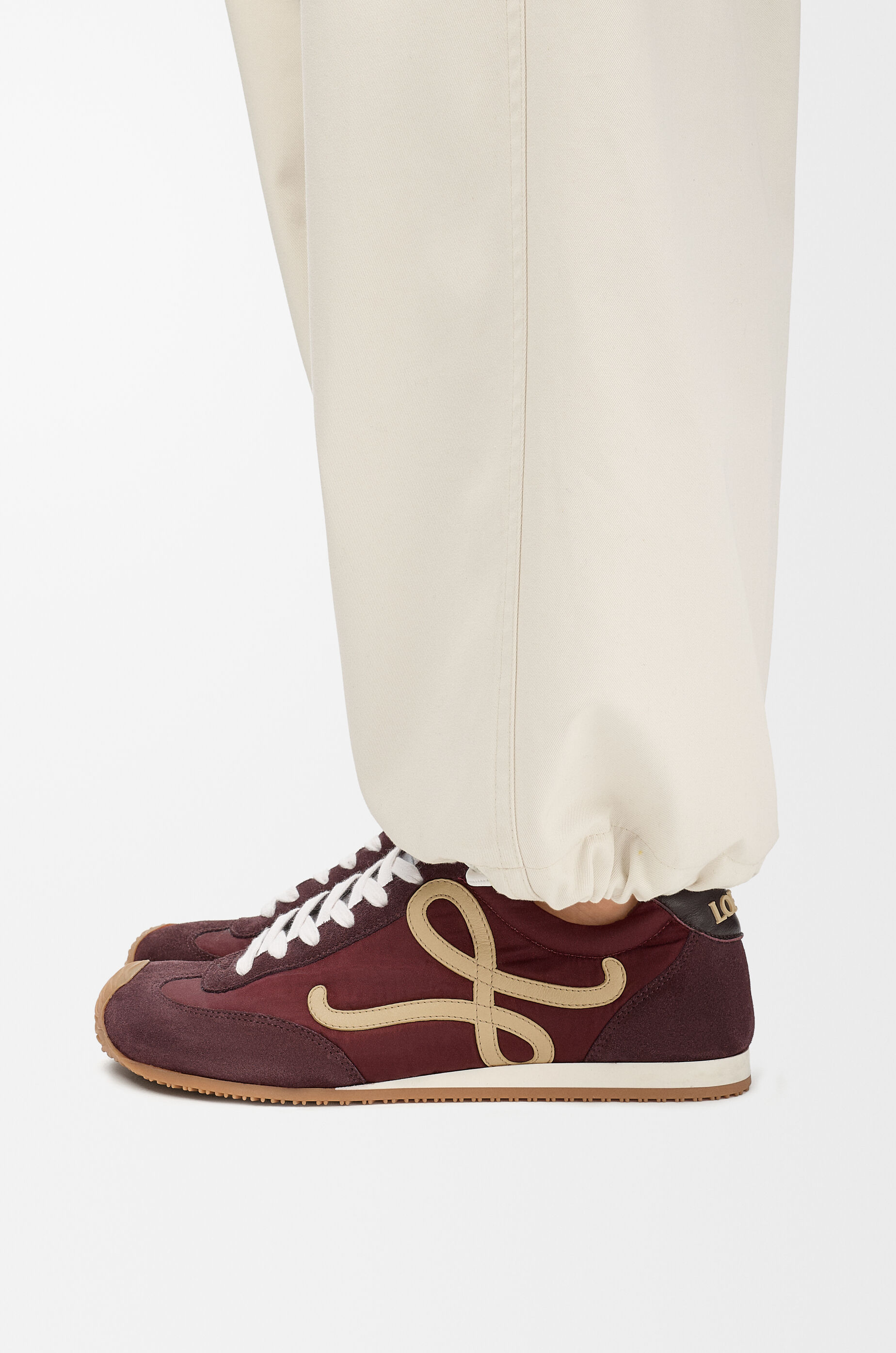 LOEWE Ballet Runner 2.0 in nylon and calfskin Copper Red/Vanilla/Aubergine