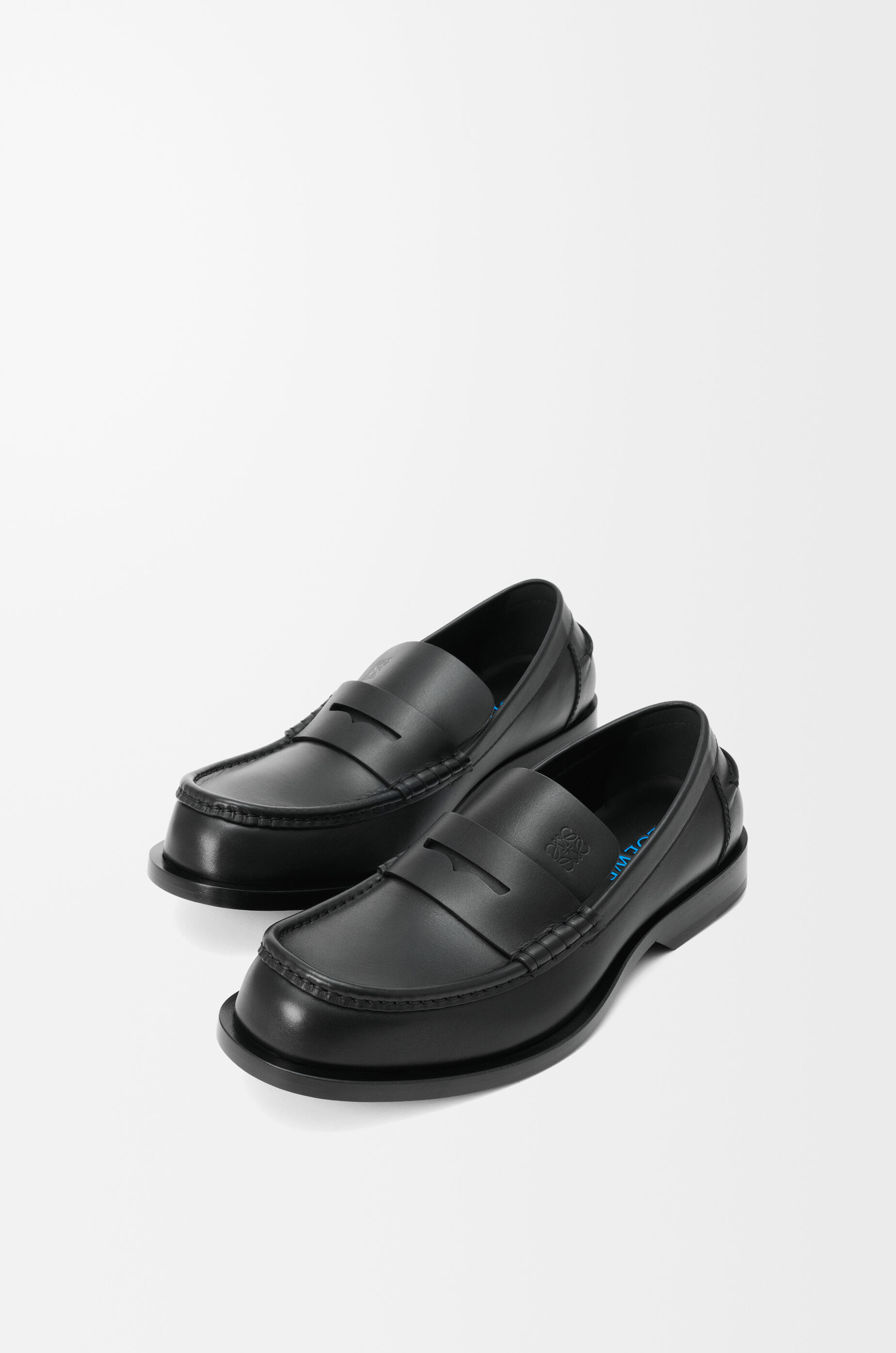 LOEWE Bobine loafer in shiny calfskin Black