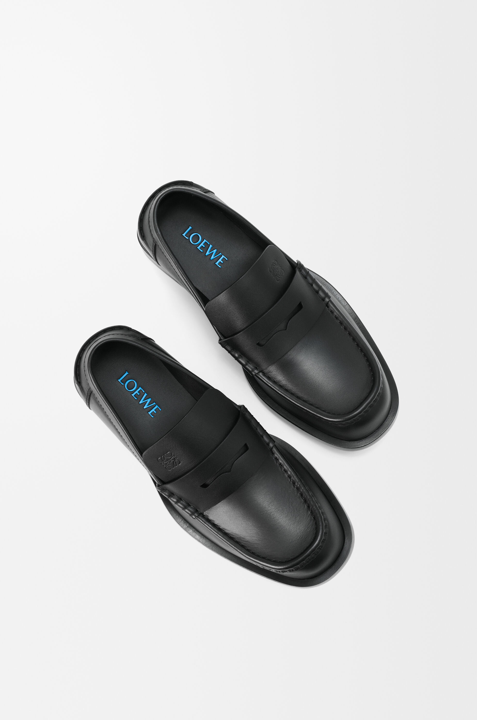 LOEWE Bobine loafer in shiny calfskin Black