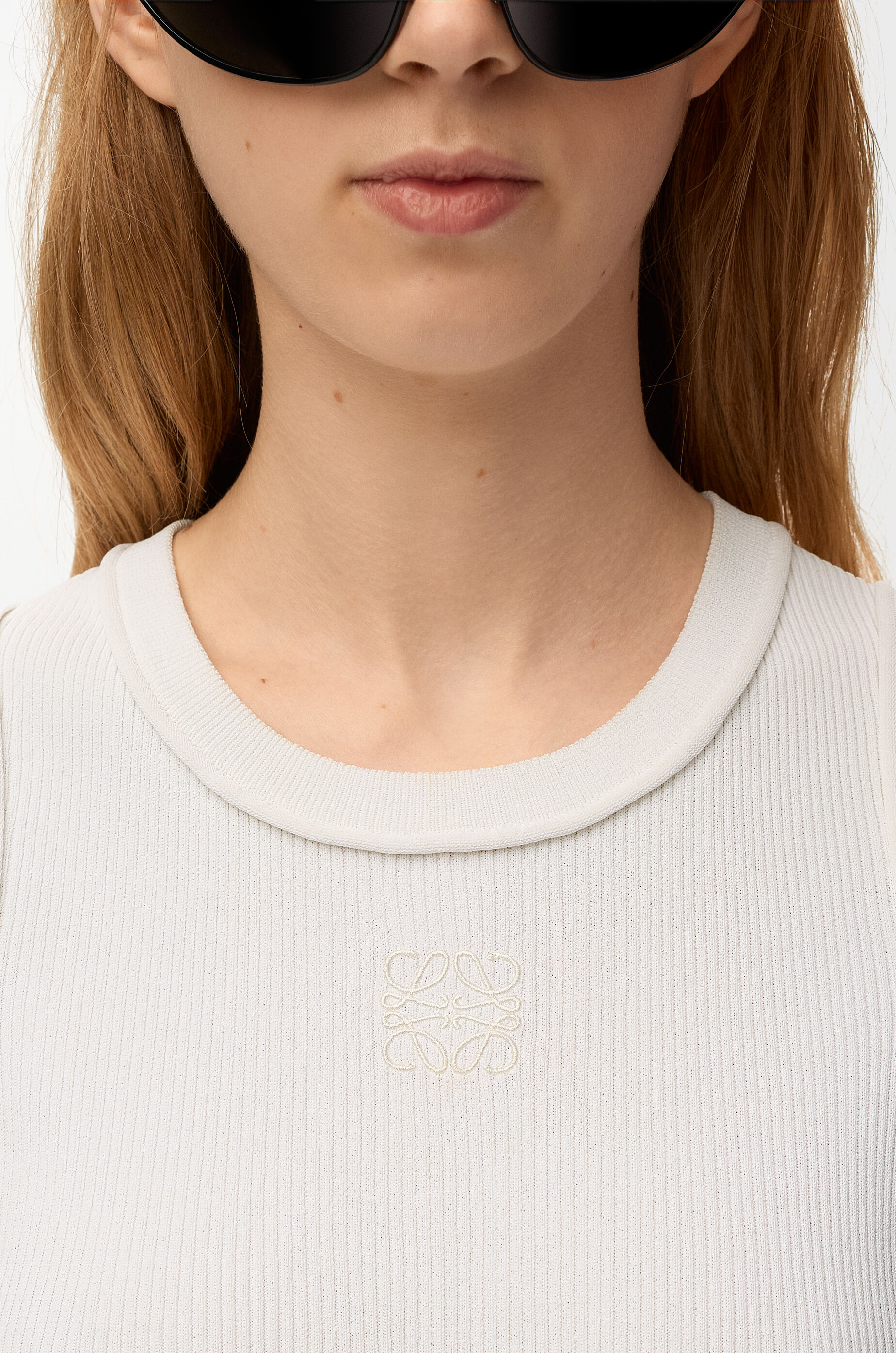 LOEWE Anagram tank top in stretch viscose White