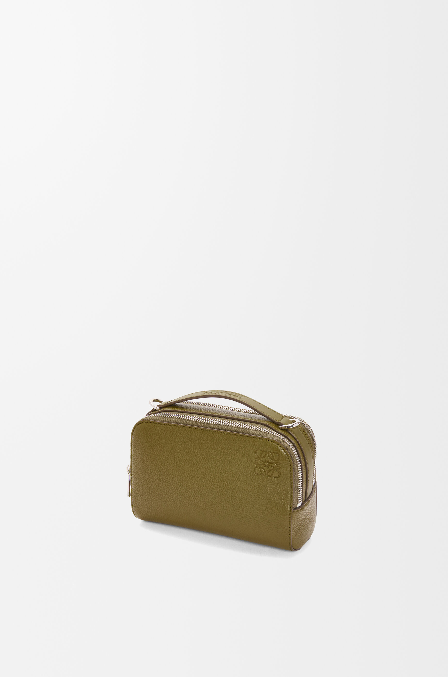LOEWE Mini crossbody camera bag in soft grained calfskin Olive