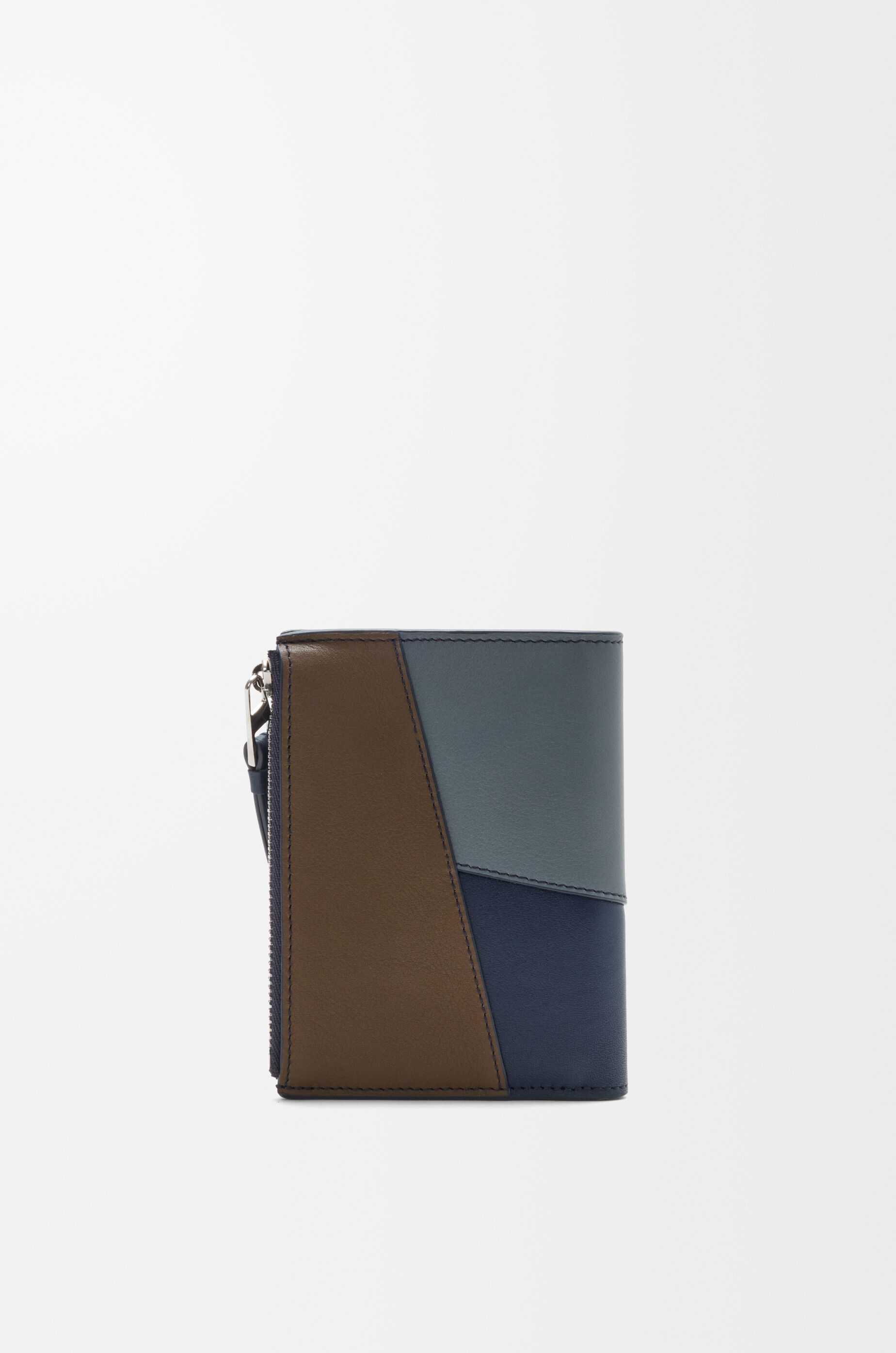 LOEWE Puzzle slim compact wallet in classic calfskin Blue Grey/Navy