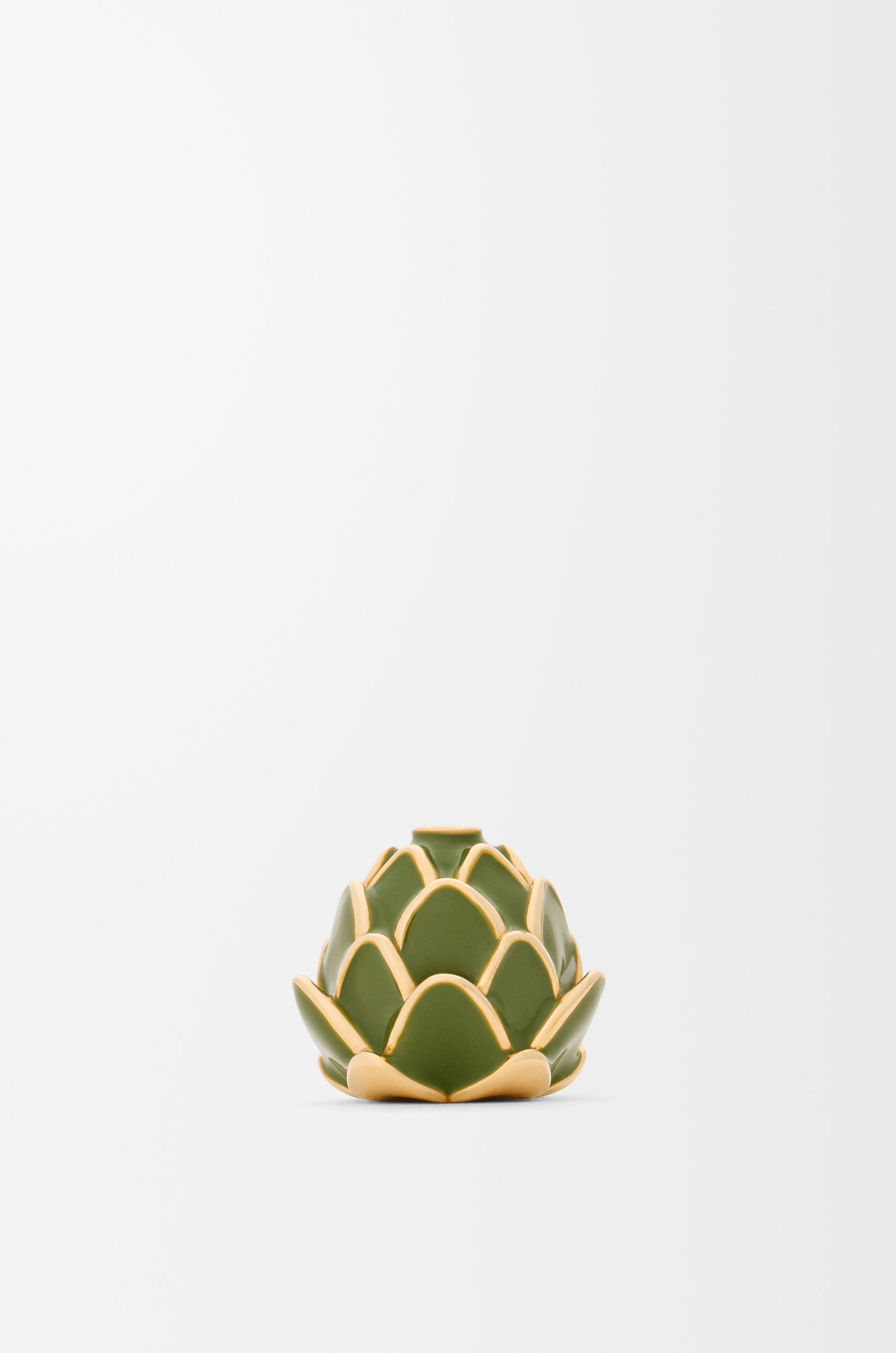 LOEWE Acrobat artichoke hat in sterling silver and enamel Gold/Green