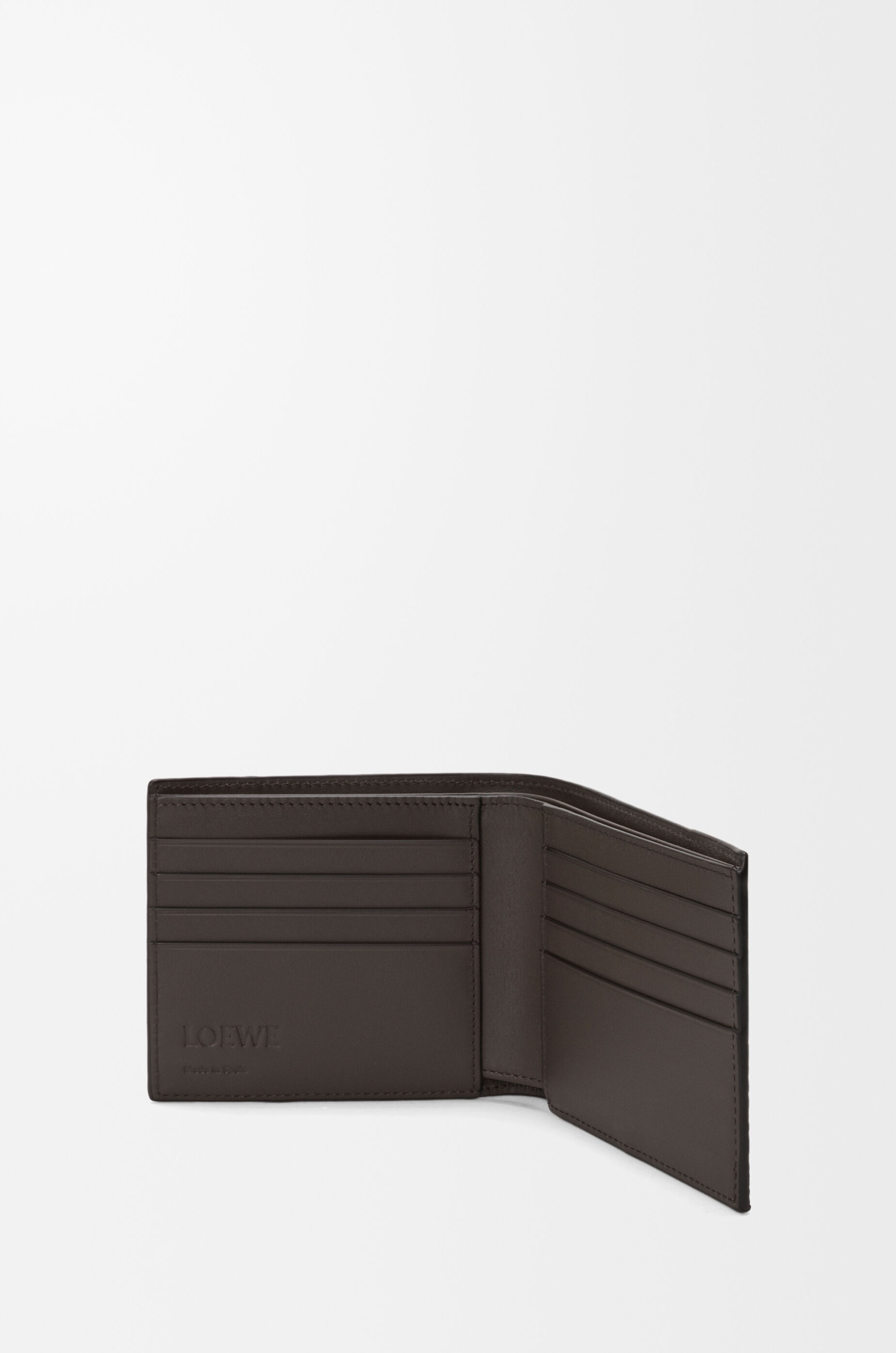 LOEWE Puzzle bifold wallet in supple grained calfskin Dark Grey