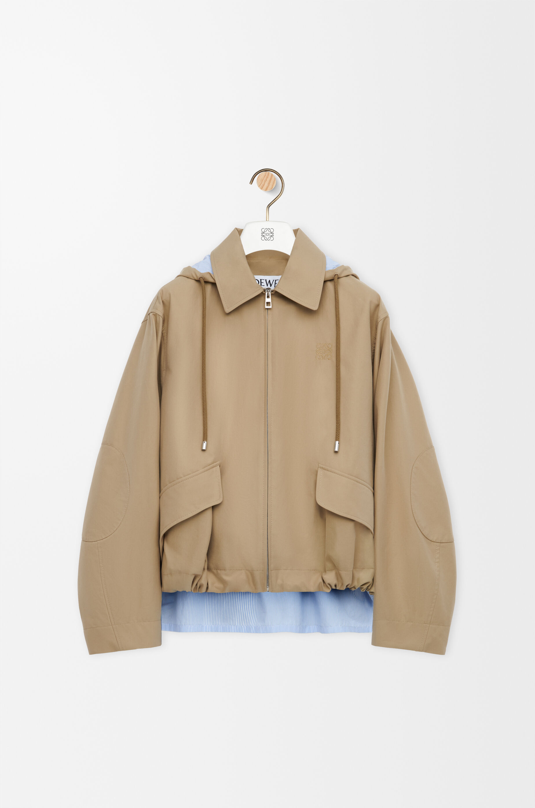 LOEWE Hooded parka in cotton Beige