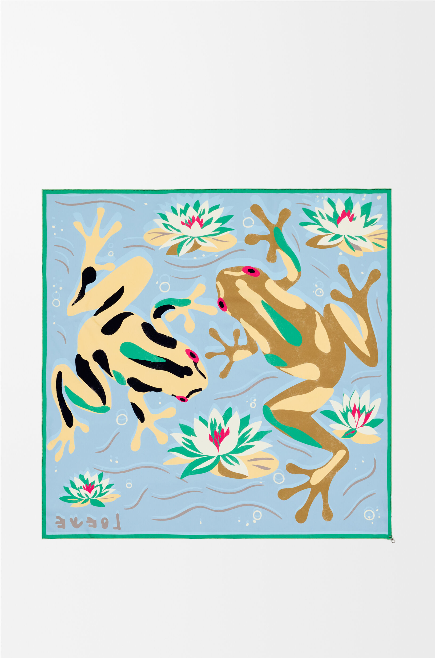 LOEWE Scarf in silk Beige/Light Blue