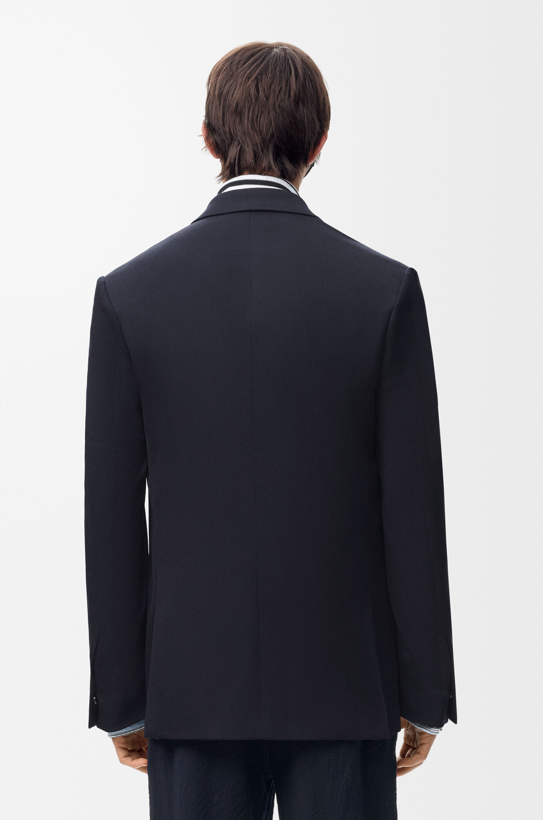 LOEWE Double-breasted jacket in wool blend Dark Navy Blue