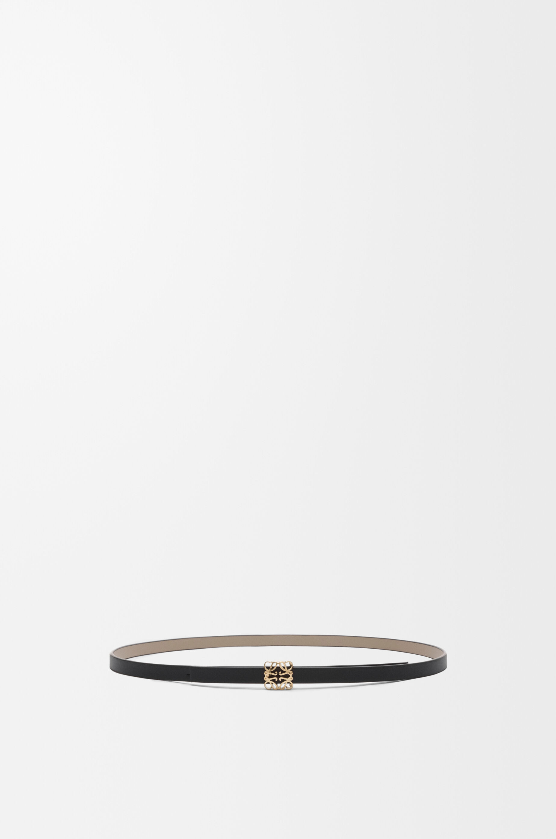 LOEWE Reversible Anagram Bombé belt in smooth calfskin Black/Clay