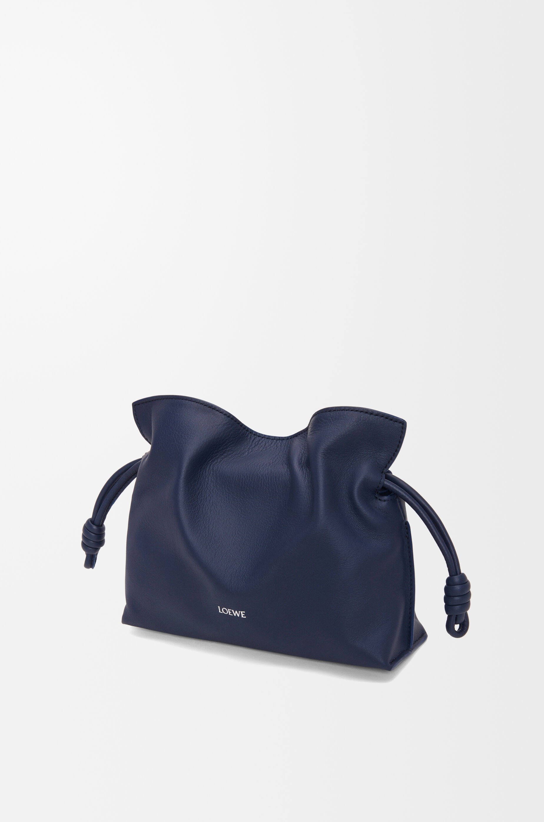 LOEWE Mini Flamenco clutch in nappa calfskin Abyss Blue