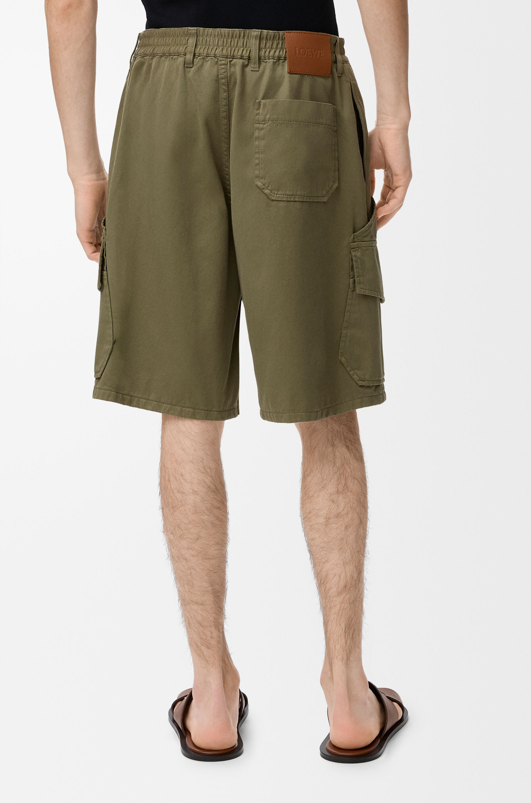 LOEWE Cargo shorts in cotton Khaki Green