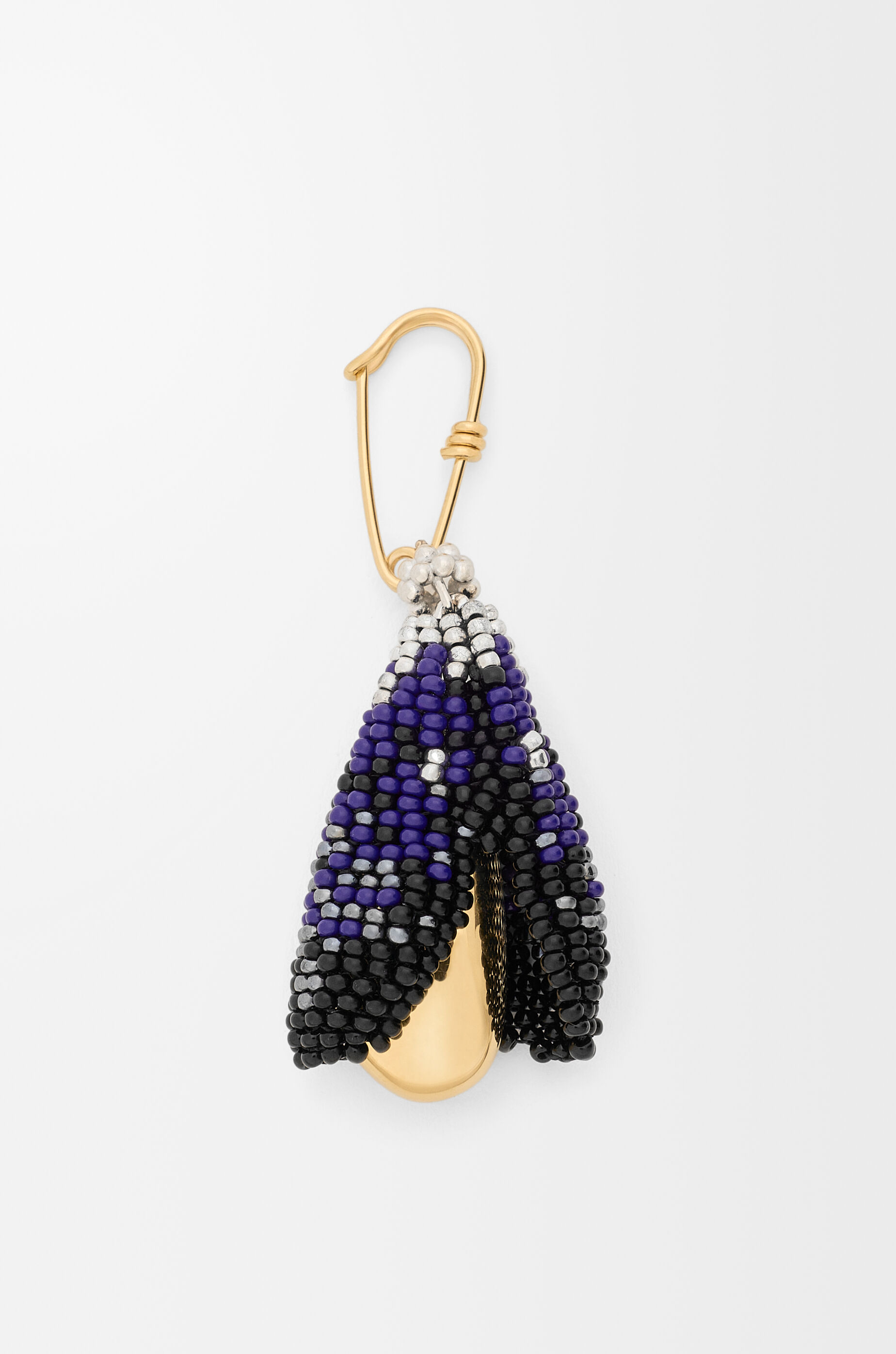 LOEWE Shell brooch in sterling silver and beads Gold/Black