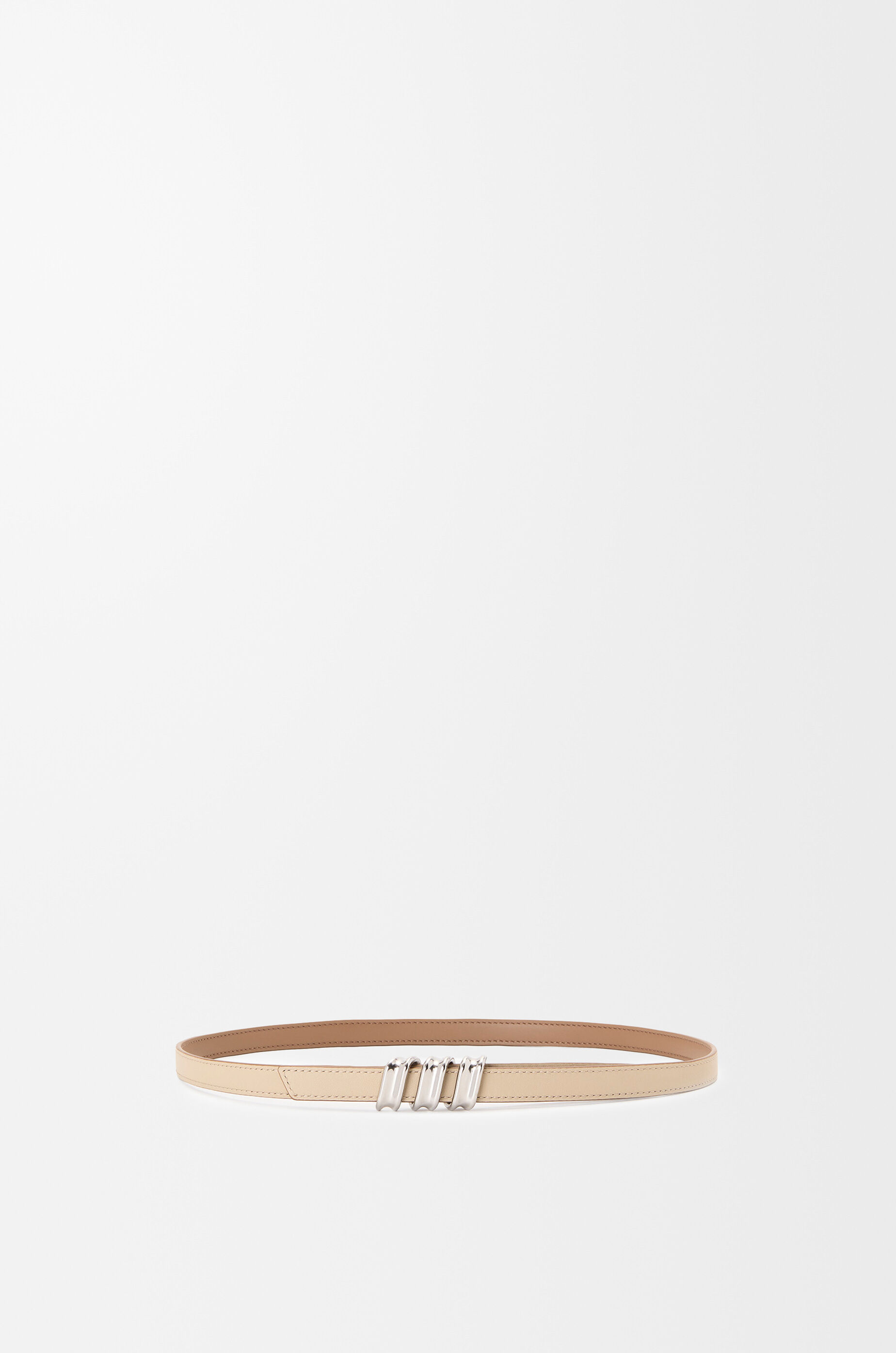 LOEWE Reversible Coil belt in smooth calfskin Mocha/Beige/Silver